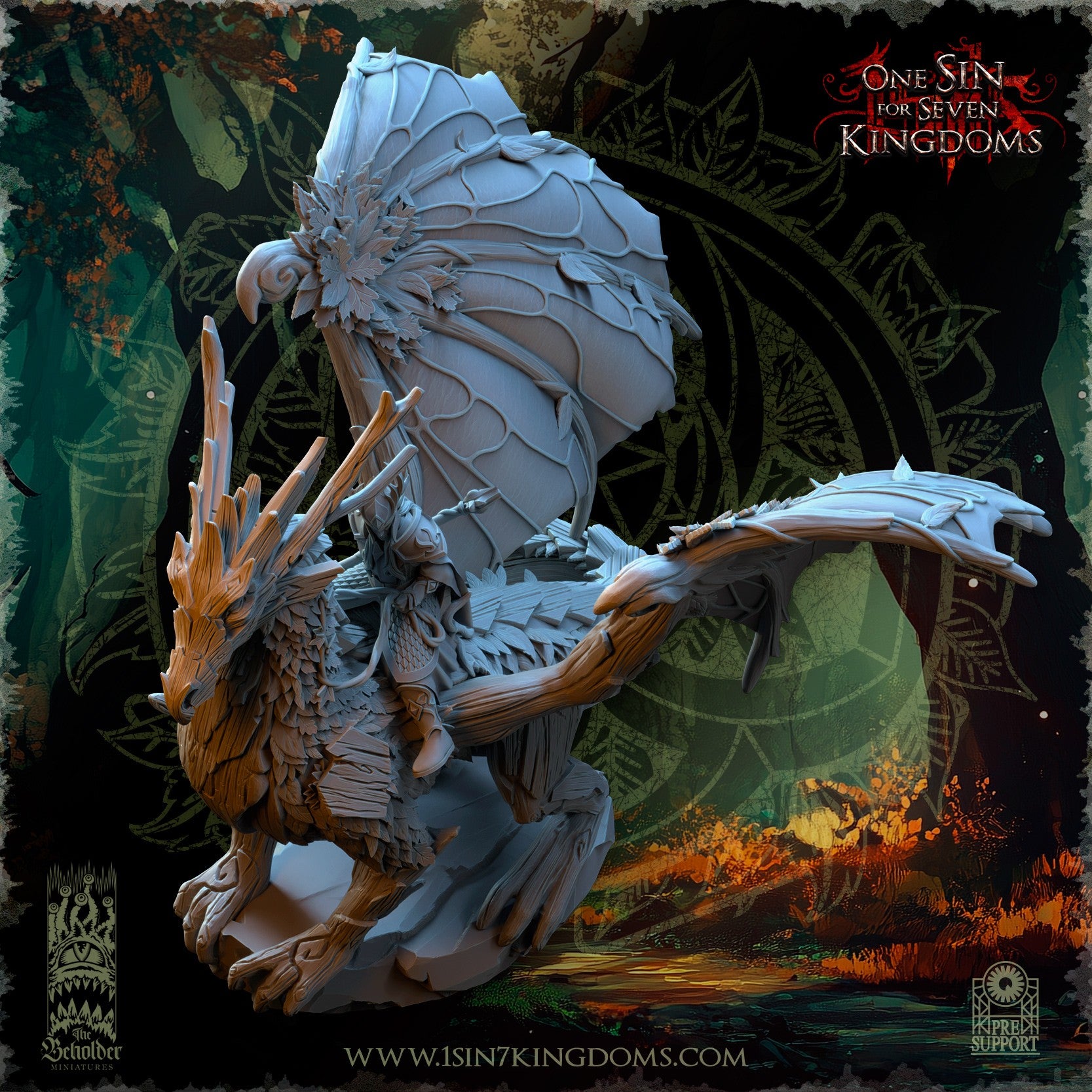 Miniatura Dragón del Bosque Elfos Silvanos resina 32mm sin pintar - Drakholm