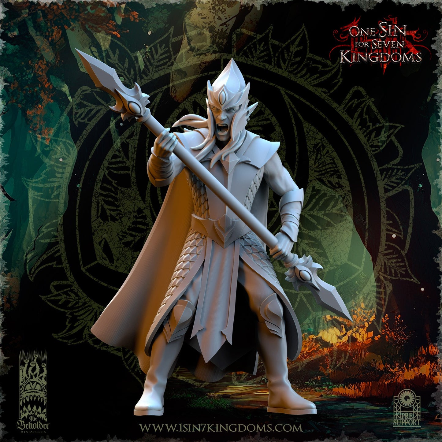 Miniatura Milicia del Bosque Elfos Silvanos resina 32mm sin pintar - Drakholm