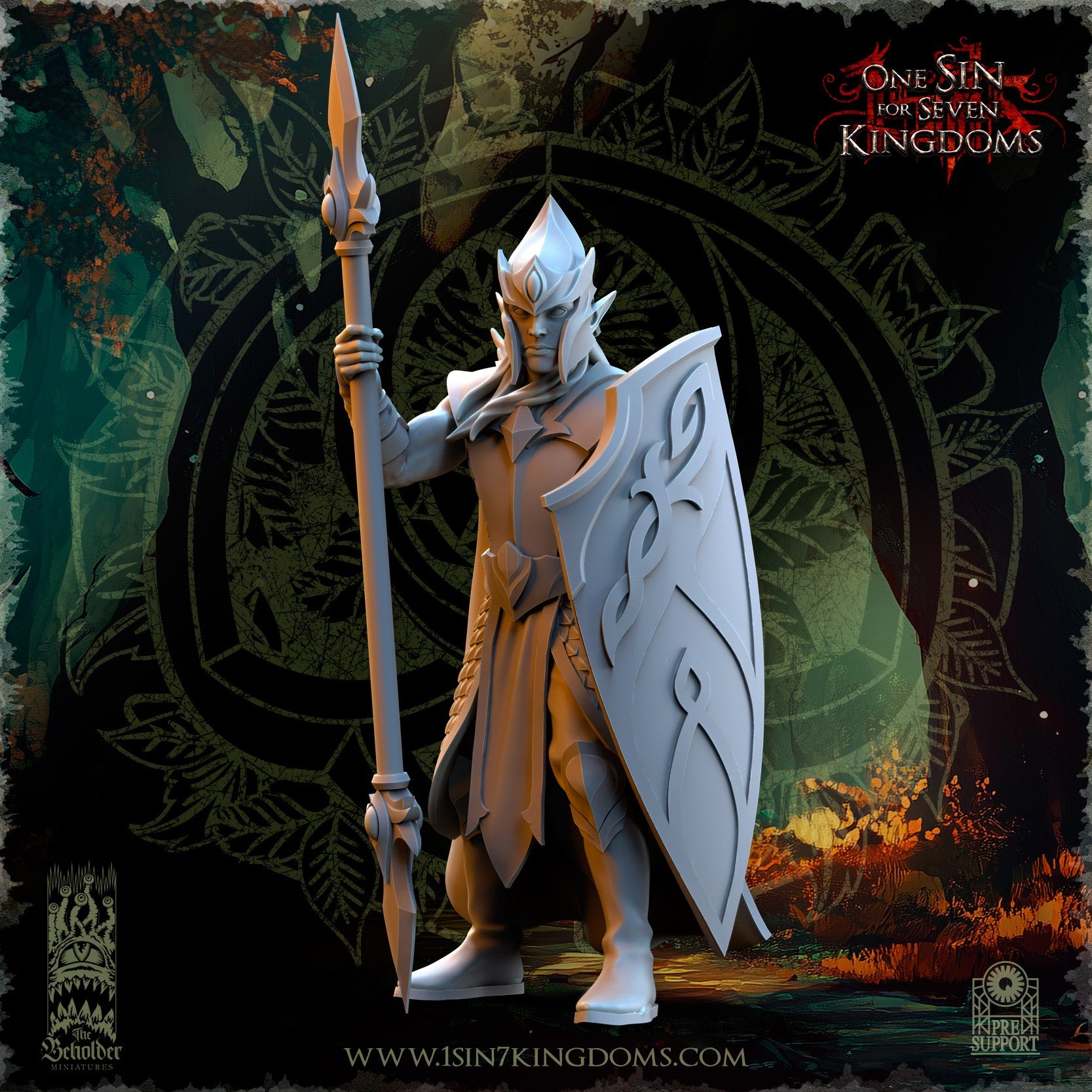 Miniatura Milicia del Bosque Elfos Silvanos resina 32mm sin pintar - Drakholm