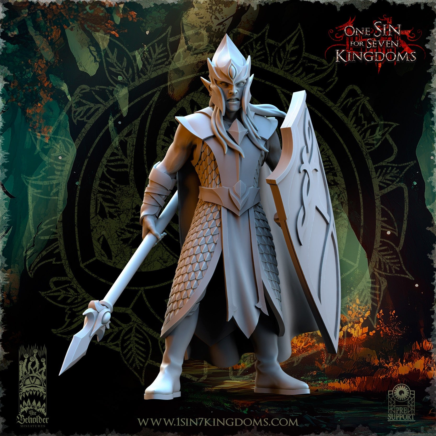 Miniatura Milicia del Bosque Elfos Silvanos resina 32mm sin pintar - Drakholm