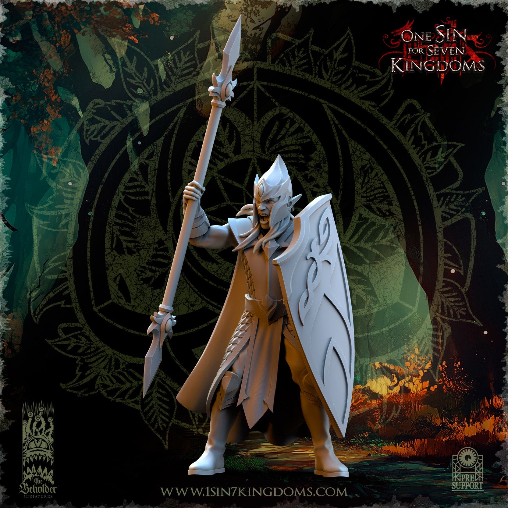 Miniatura Milicia del Bosque Elfos Silvanos resina 32mm sin pintar - Drakholm