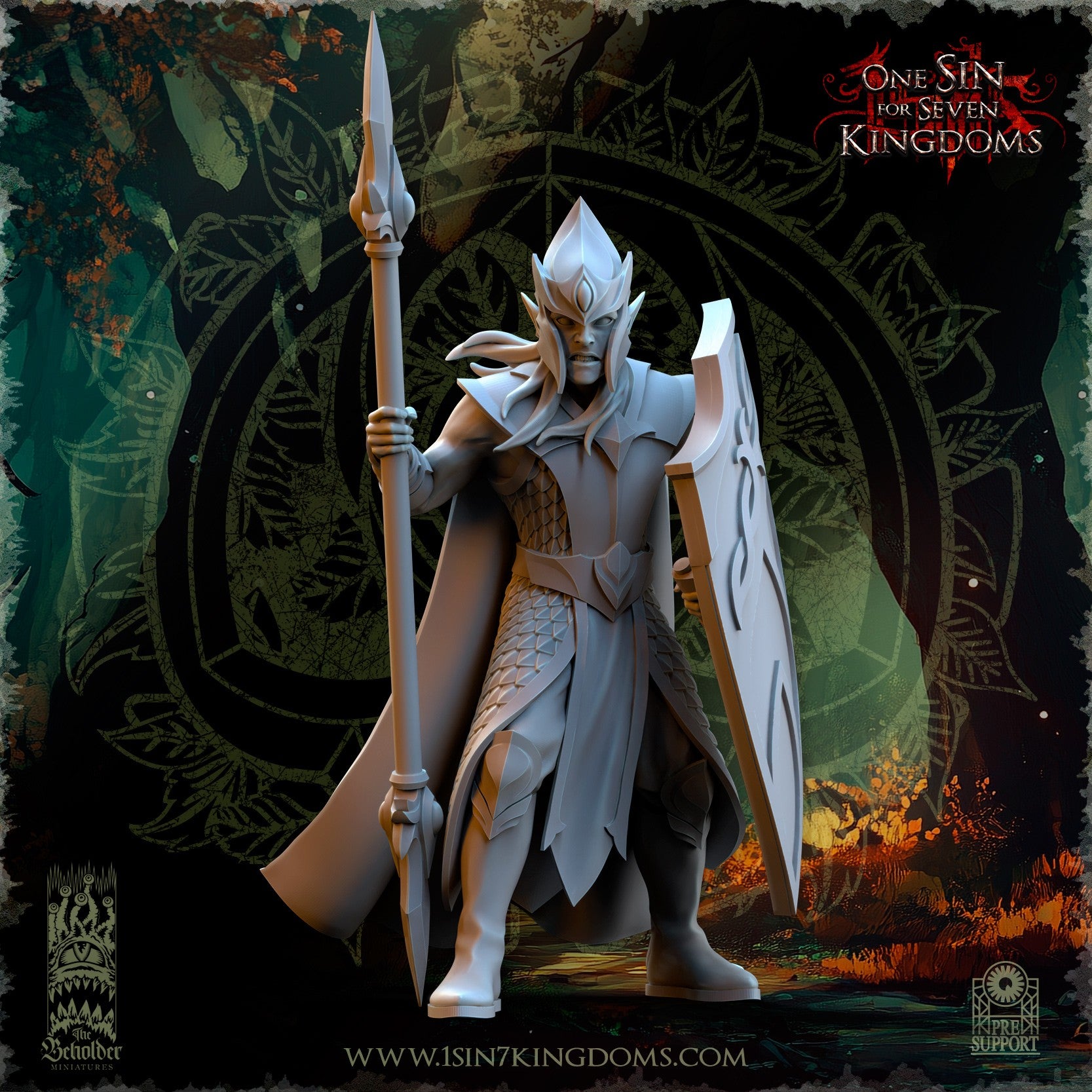 Miniatura Milicia del Bosque Elfos Silvanos resina 32mm sin pintar - Drakholm