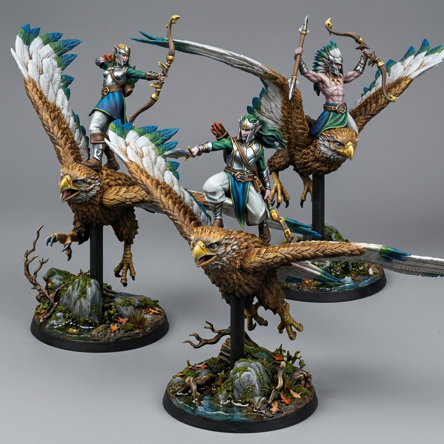 Miniatura Cazadores del Halcón Elfos Silvanos resina 32mm sin pintar - Drakholm