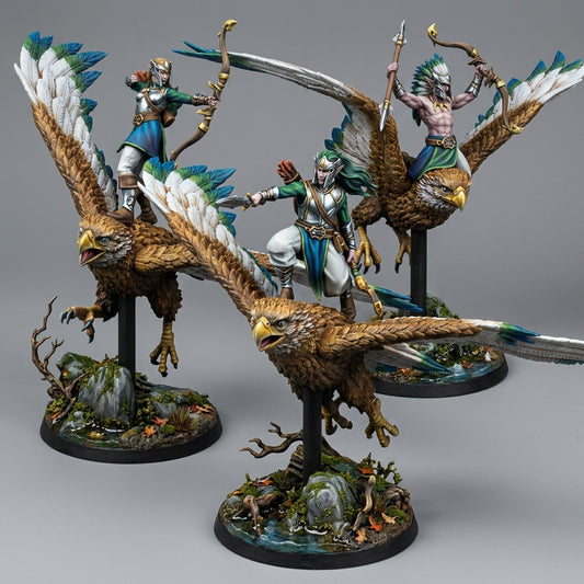 Miniatura Cazadores del Halcón Elfos Silvanos resina 32mm sin pintar - Drakholm