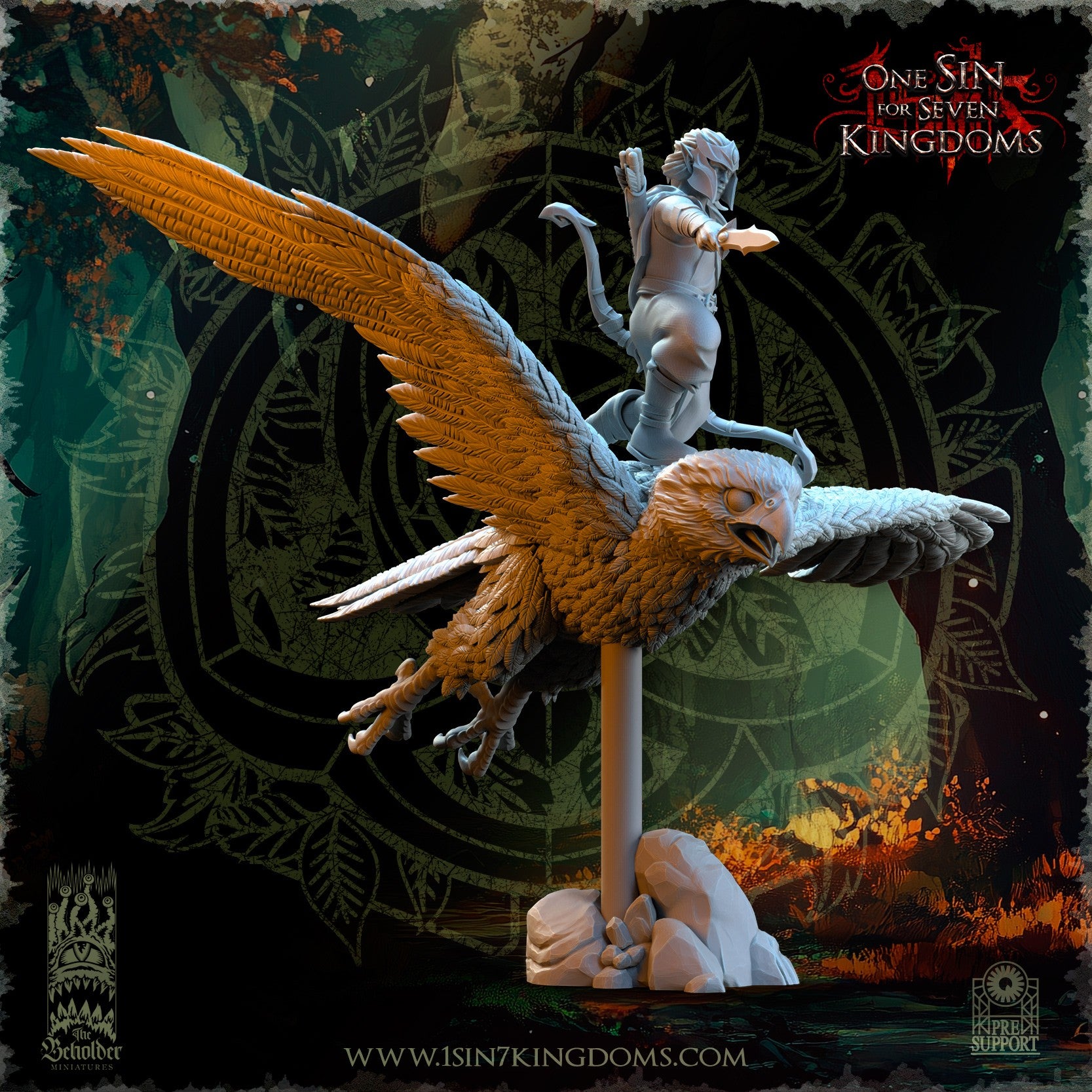 Miniatura Cazadores del Halcón Elfos Silvanos resina 32mm sin pintar - Drakholm