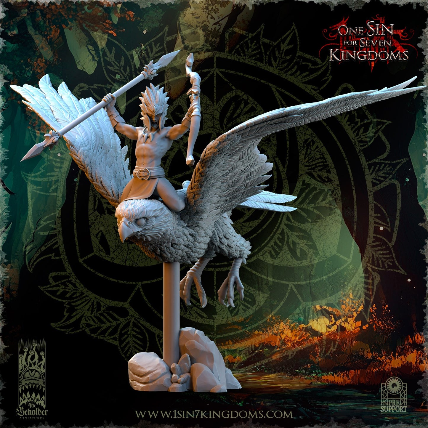 Miniatura Cazadores del Halcón Elfos Silvanos resina 32mm sin pintar - Drakholm
