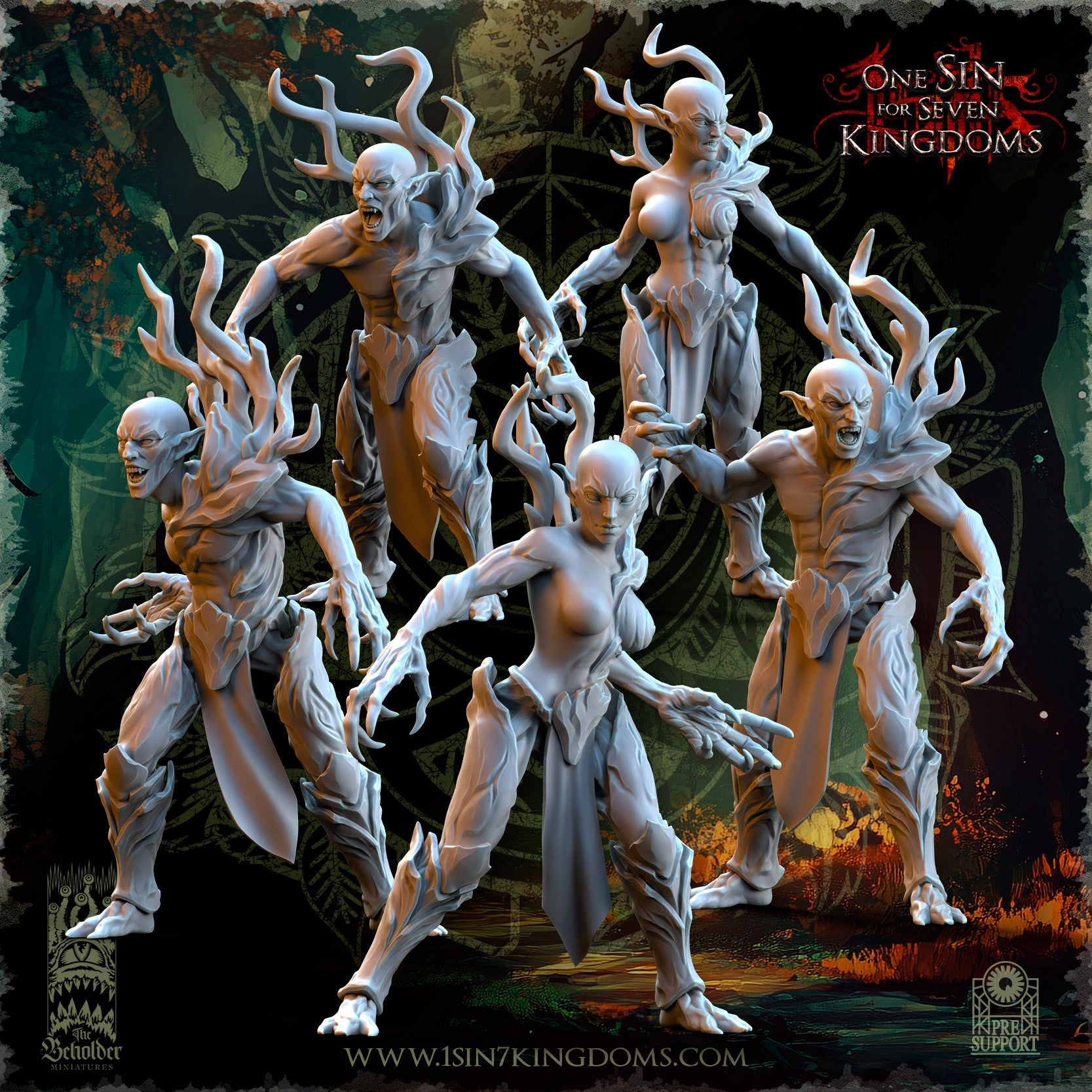 Miniatura Invocaciones del Bosque Elfos Silvanos resina 32mm sin pintar - Drakholm