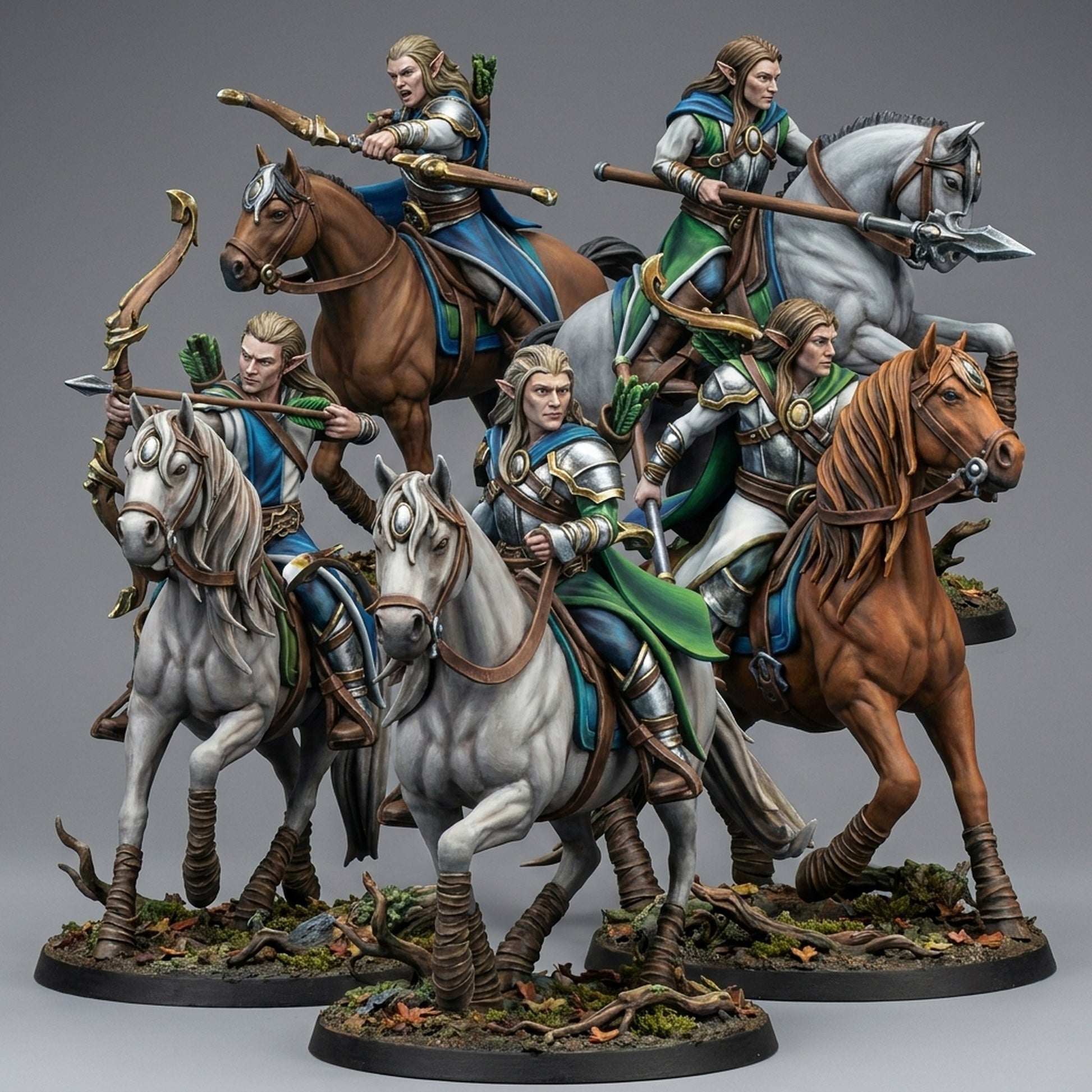 Miniatura Jinetes de la Pradera Elfos Silvanos resina 32mm sin pintar - Drakholm