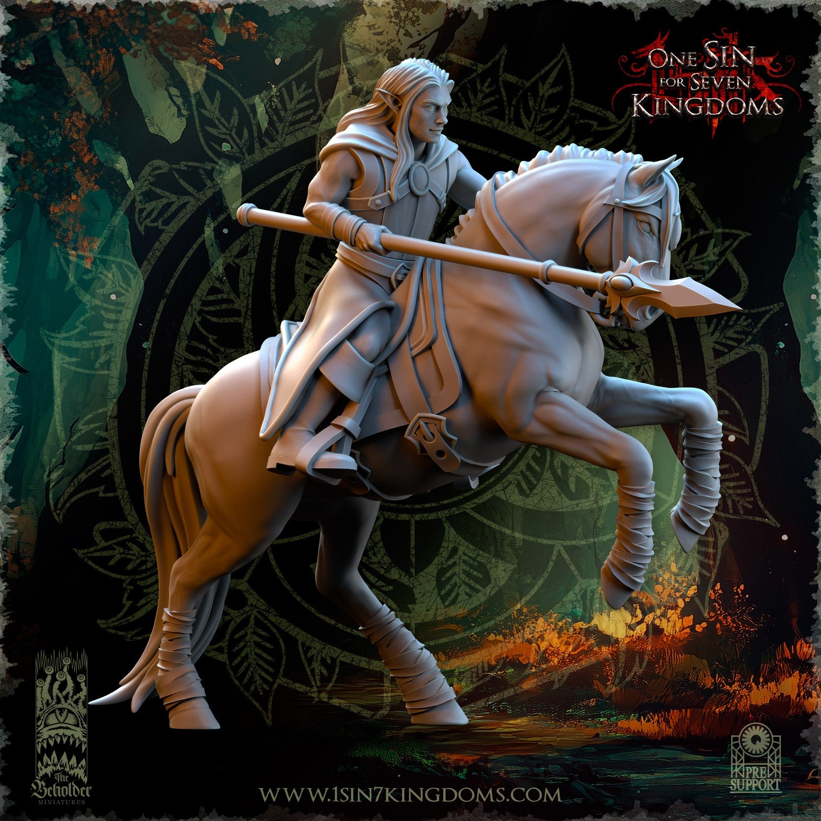 Miniatura Jinetes de la Pradera Elfos Silvanos resina 32mm sin pintar - Drakholm