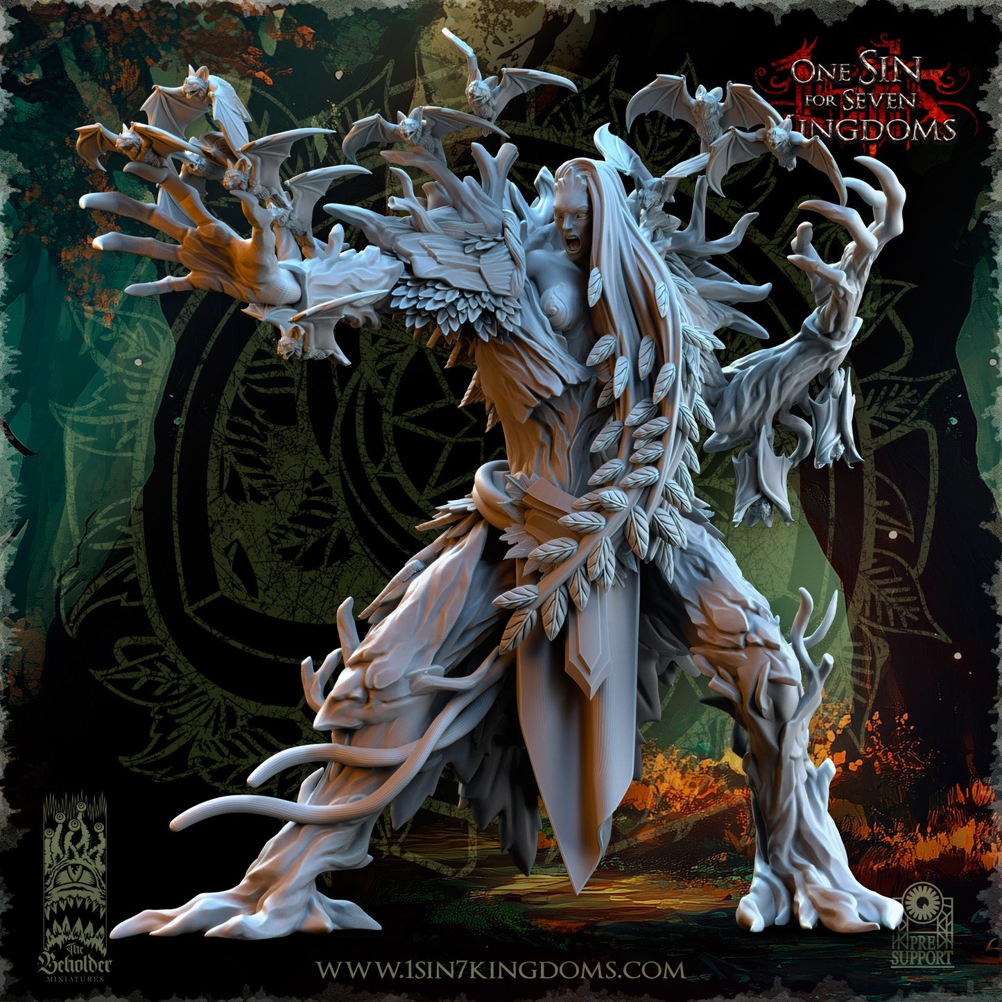 Miniatura Belladona Elfos Silvanos resina 32mm sin pintar - Drakholm