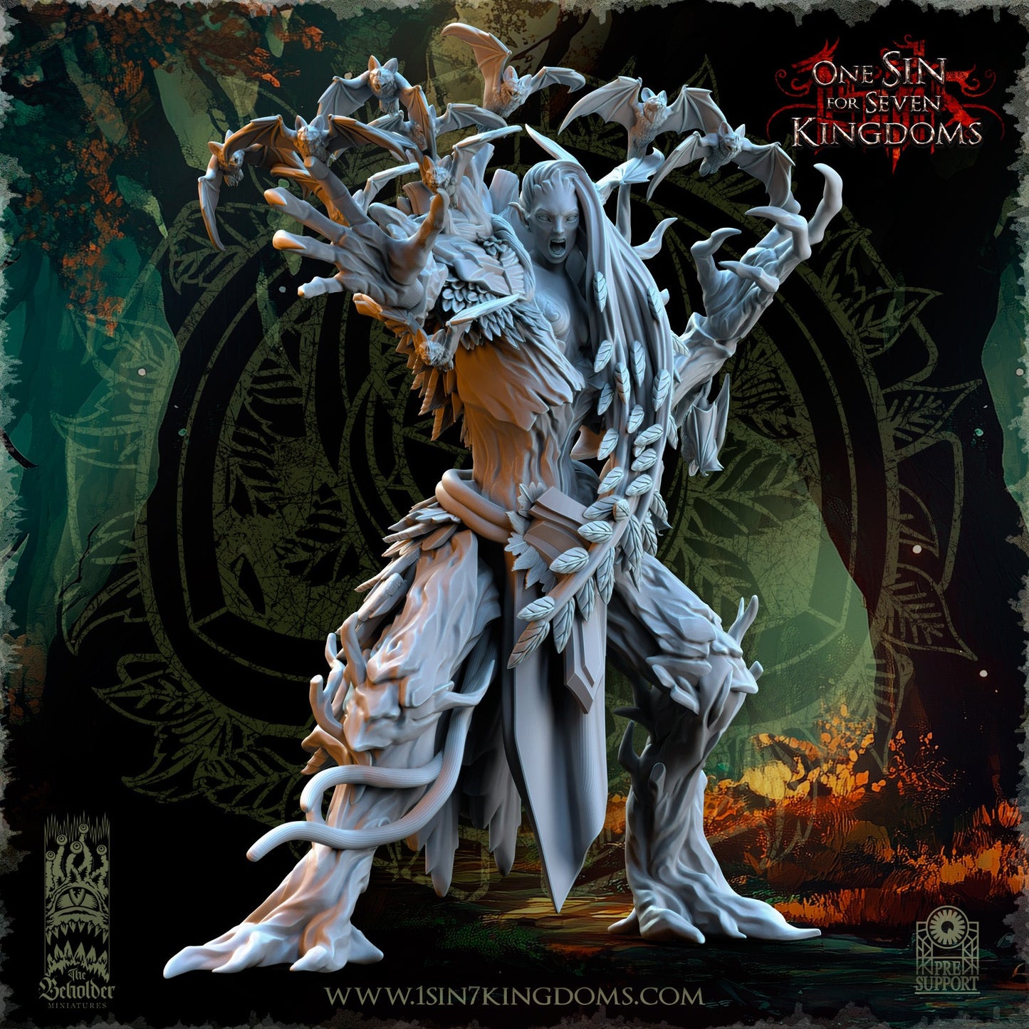 Miniatura Belladona Elfos Silvanos resina 32mm sin pintar - Drakholm