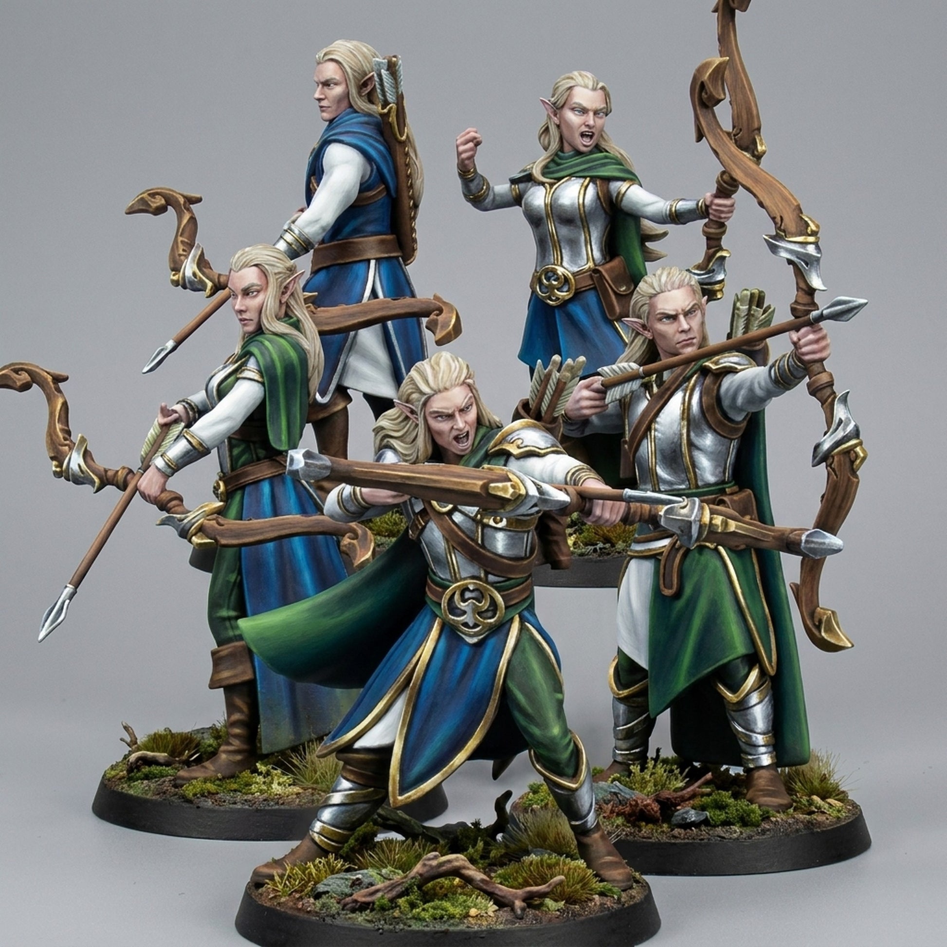 Miniatura Exploradores del Bosque Elfos Silvanos resina 32mm sin pintar - Drakholm