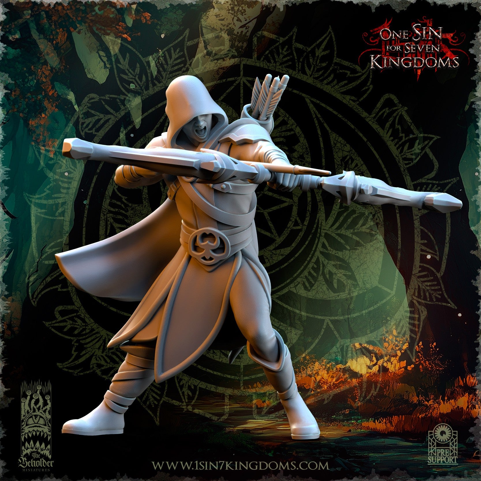 Miniatura Exploradores del Bosque Elfos Silvanos resina 32mm sin pintar - Drakholm