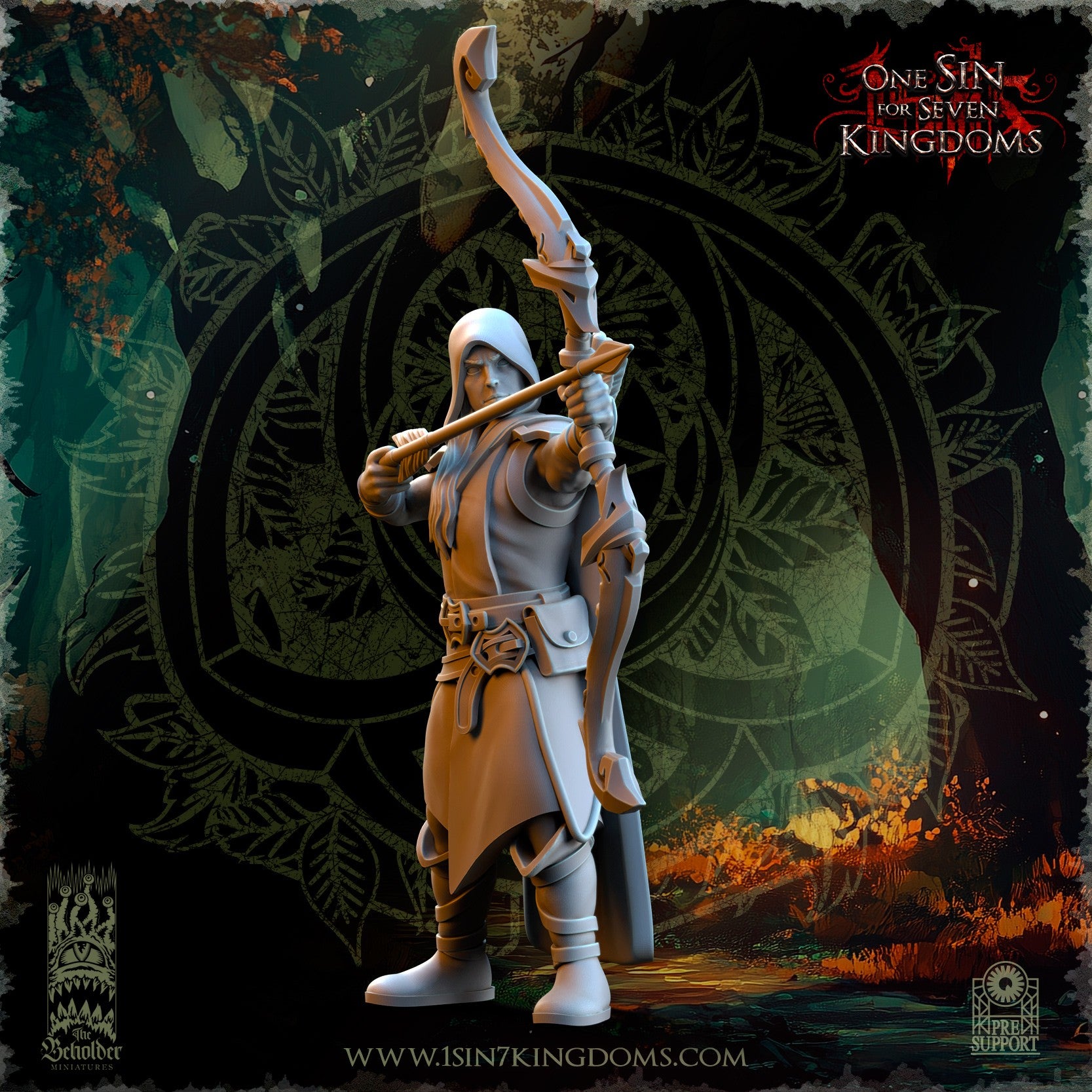 Miniatura Exploradores del Bosque Elfos Silvanos resina 32mm sin pintar - Drakholm