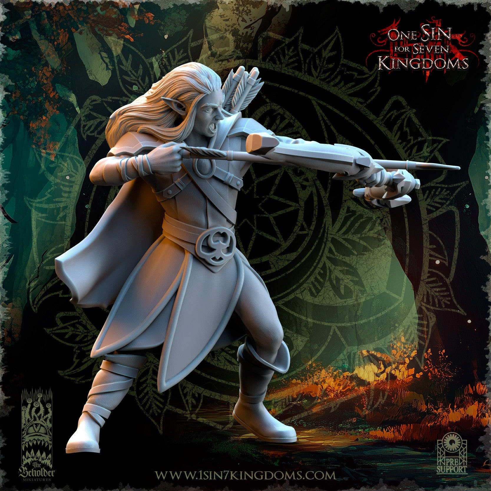 Miniatura Exploradores del Bosque Elfos Silvanos resina 32mm sin pintar - Drakholm