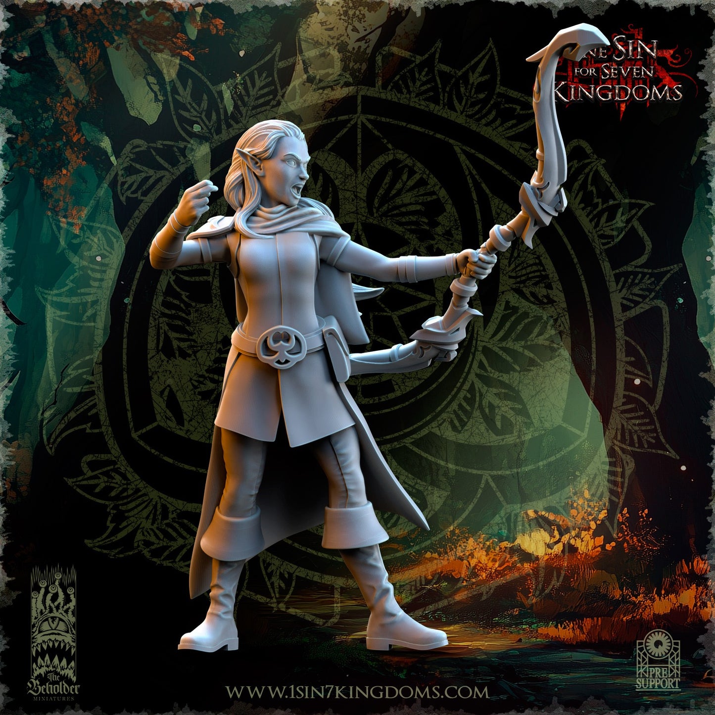 Miniatura Exploradores del Bosque Elfos Silvanos resina 32mm sin pintar - Drakholm