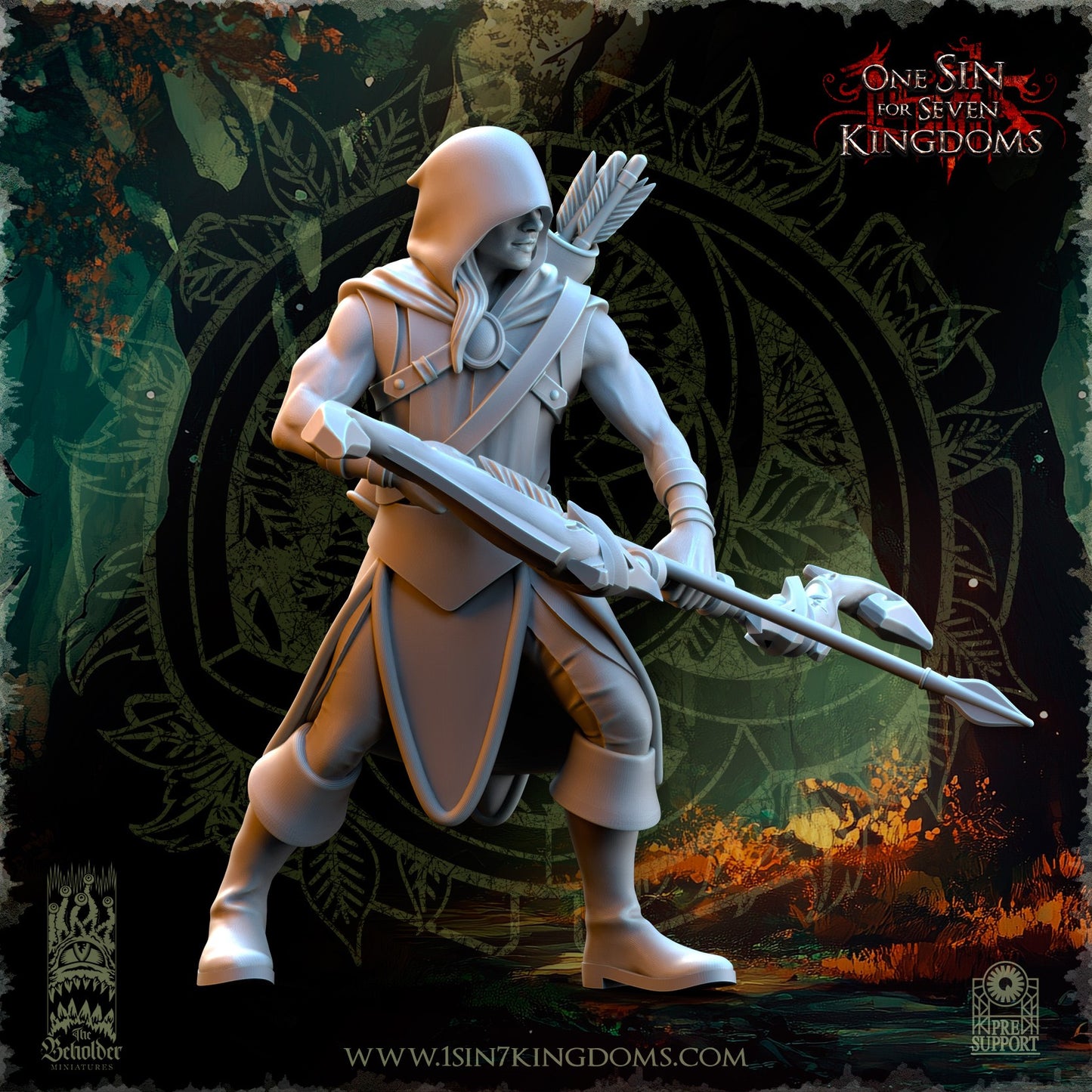 Miniatura Exploradores del Bosque Elfos Silvanos resina 32mm sin pintar - Drakholm
