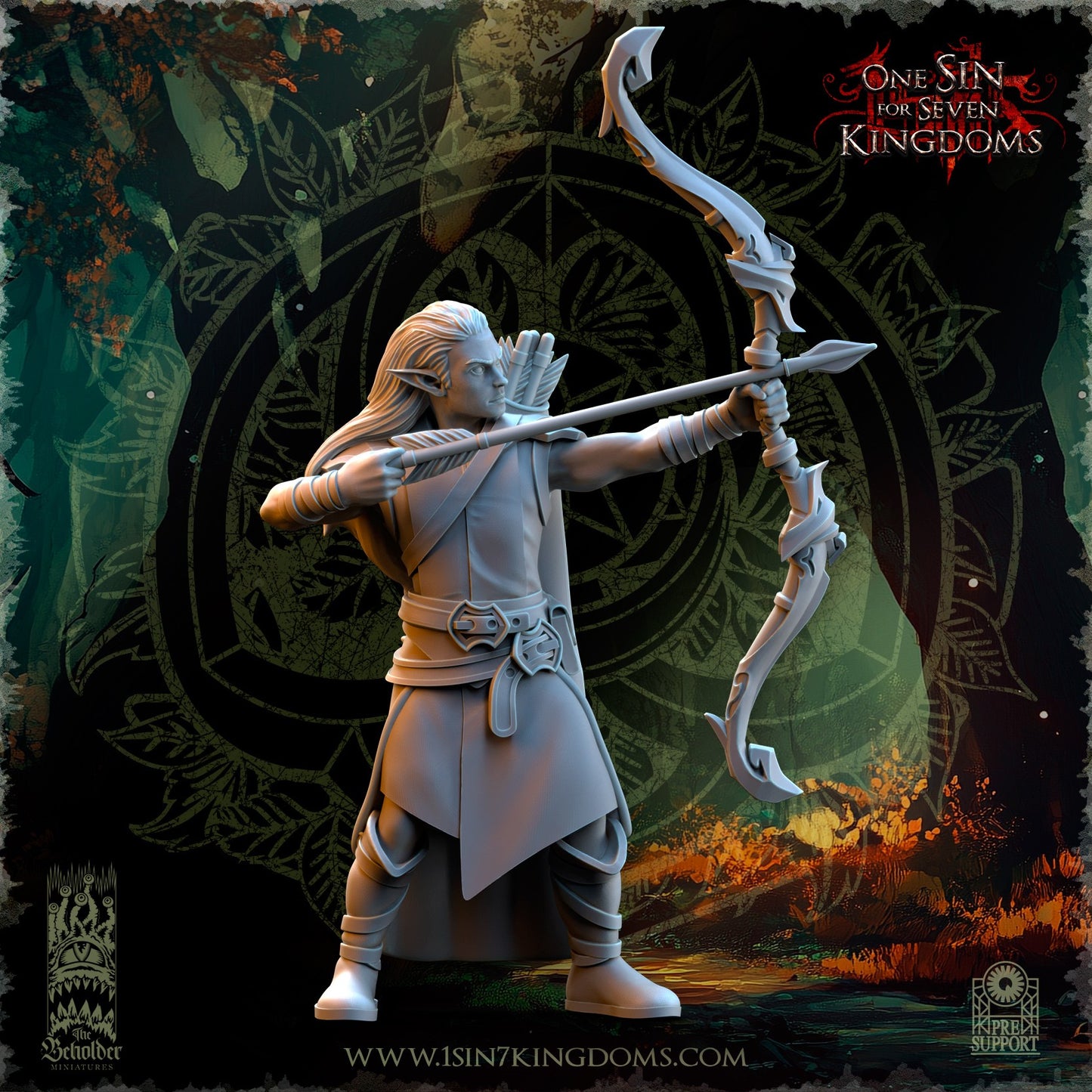 Miniatura Exploradores del Bosque Elfos Silvanos resina 32mm sin pintar - Drakholm