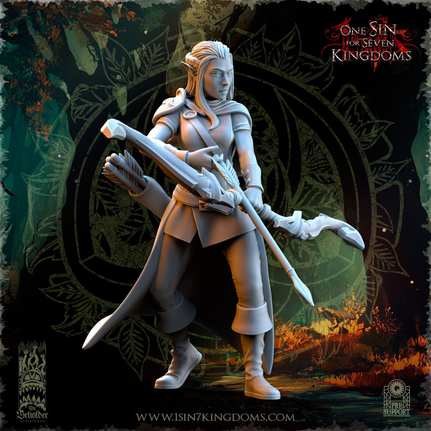 Miniatura Exploradores del Bosque Elfos Silvanos resina 32mm sin pintar - Drakholm