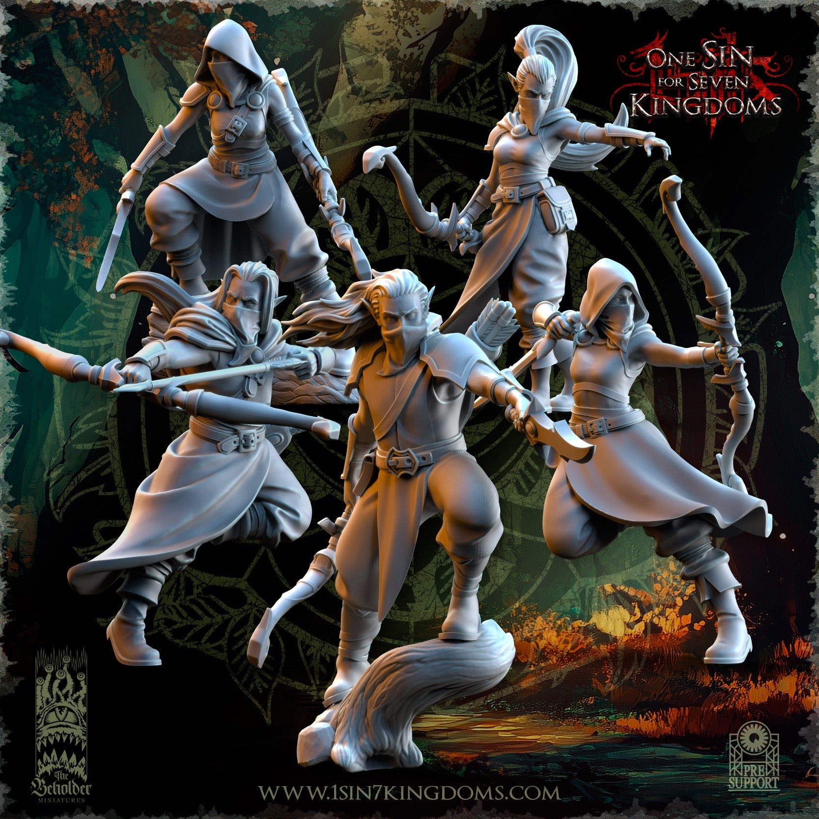 Miniatura Acechadores de las Sombras Elfos Silvanos resina 32mm sin pintar - Drakholm