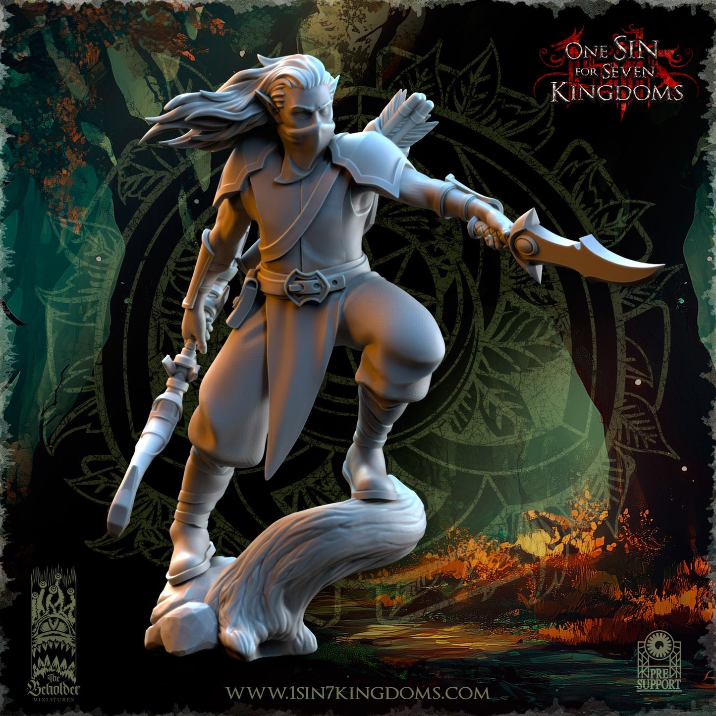 Miniatura Acechadores de las Sombras Elfos Silvanos resina 32mm sin pintar - Drakholm