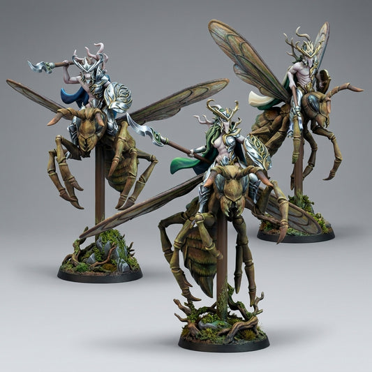 Miniatura Jinetes de Espíritus con Lanza Elfos Silvanos resina 32mm sin pintar - Drakholm