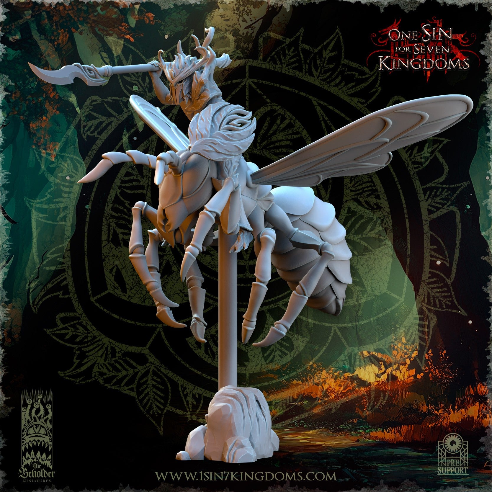 Miniatura Jinetes de Espíritus con Lanza Elfos Silvanos resina 32mm sin pintar - Drakholm