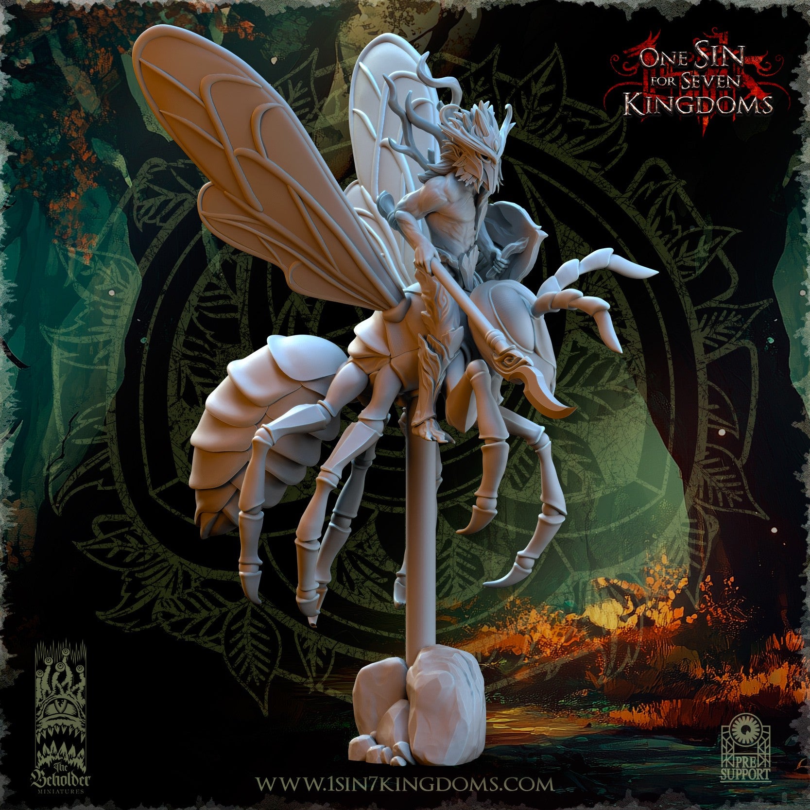 Miniatura Jinetes de Espíritus con Lanza Elfos Silvanos resina 32mm sin pintar - Drakholm