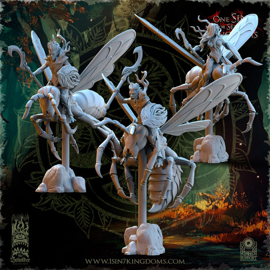 Miniatura Jinetes de los Espíritus del Bosque Elfos Silvanos resina 32mm sin pintar - Drakholm