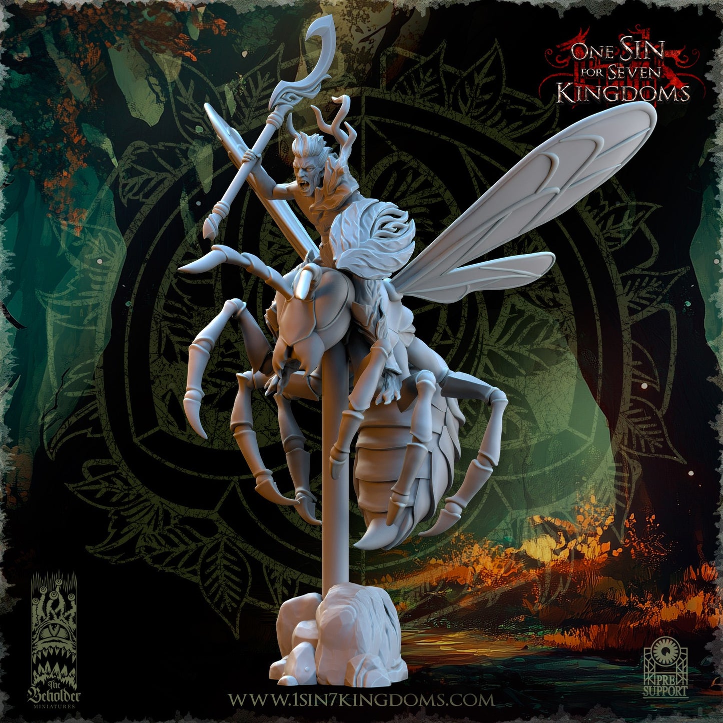 Miniatura Jinetes de los Espíritus del Bosque Elfos Silvanos resina 32mm sin pintar - Drakholm