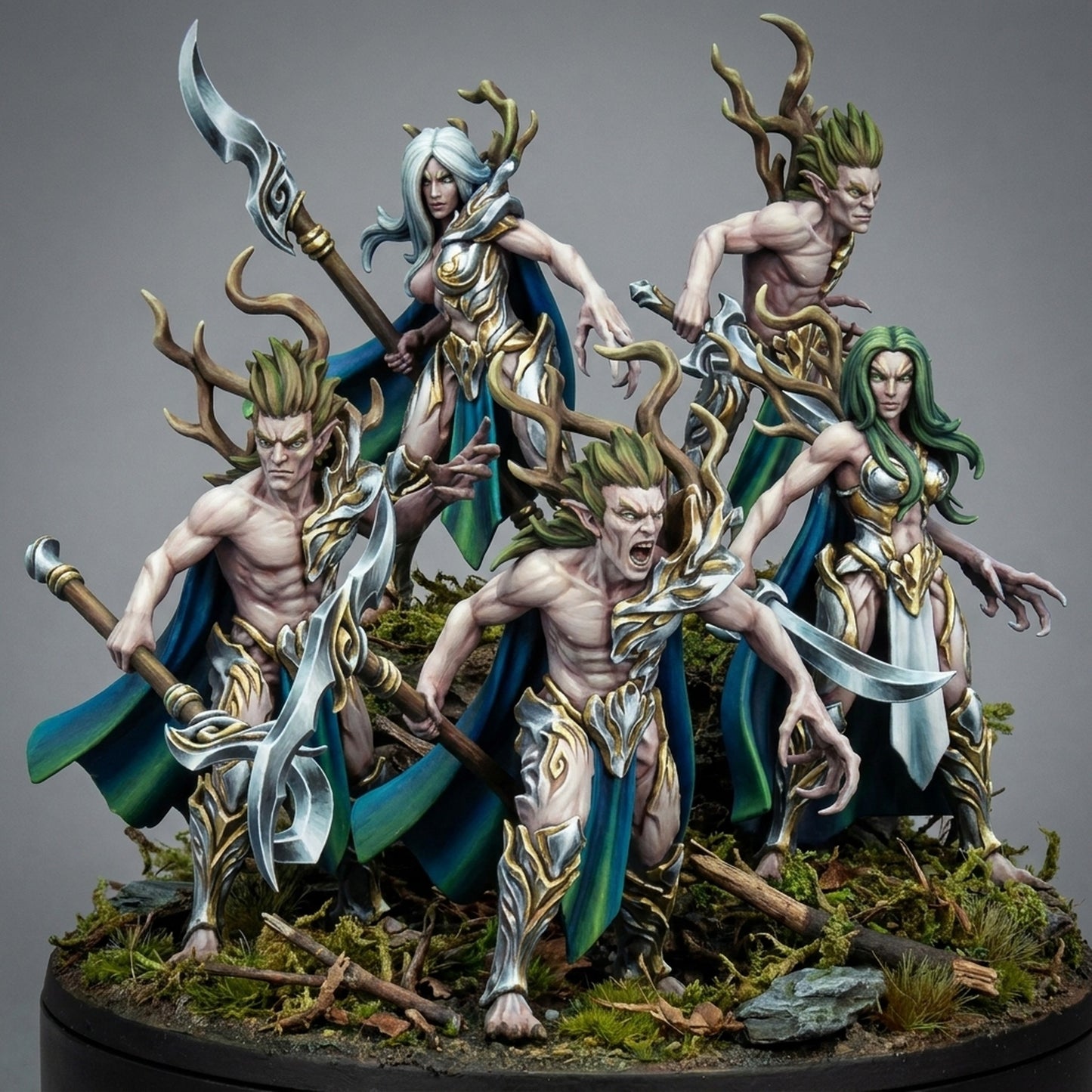 Miniatura Espíritus del Bosque Elfos Silvanos resina 32mm sin pintar - Drakholm