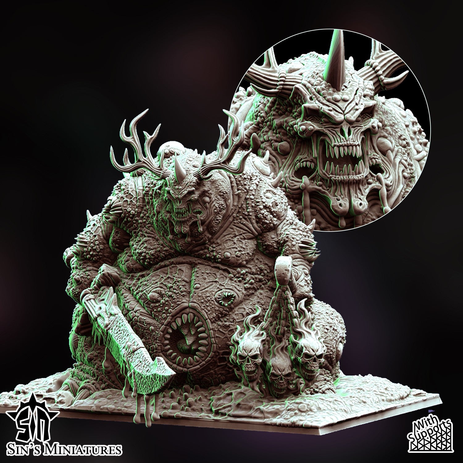 Miniatura Gran Demonio Exaltado de la Plaga Reinos del Caos resina 32mm sin pintar - Drakholm