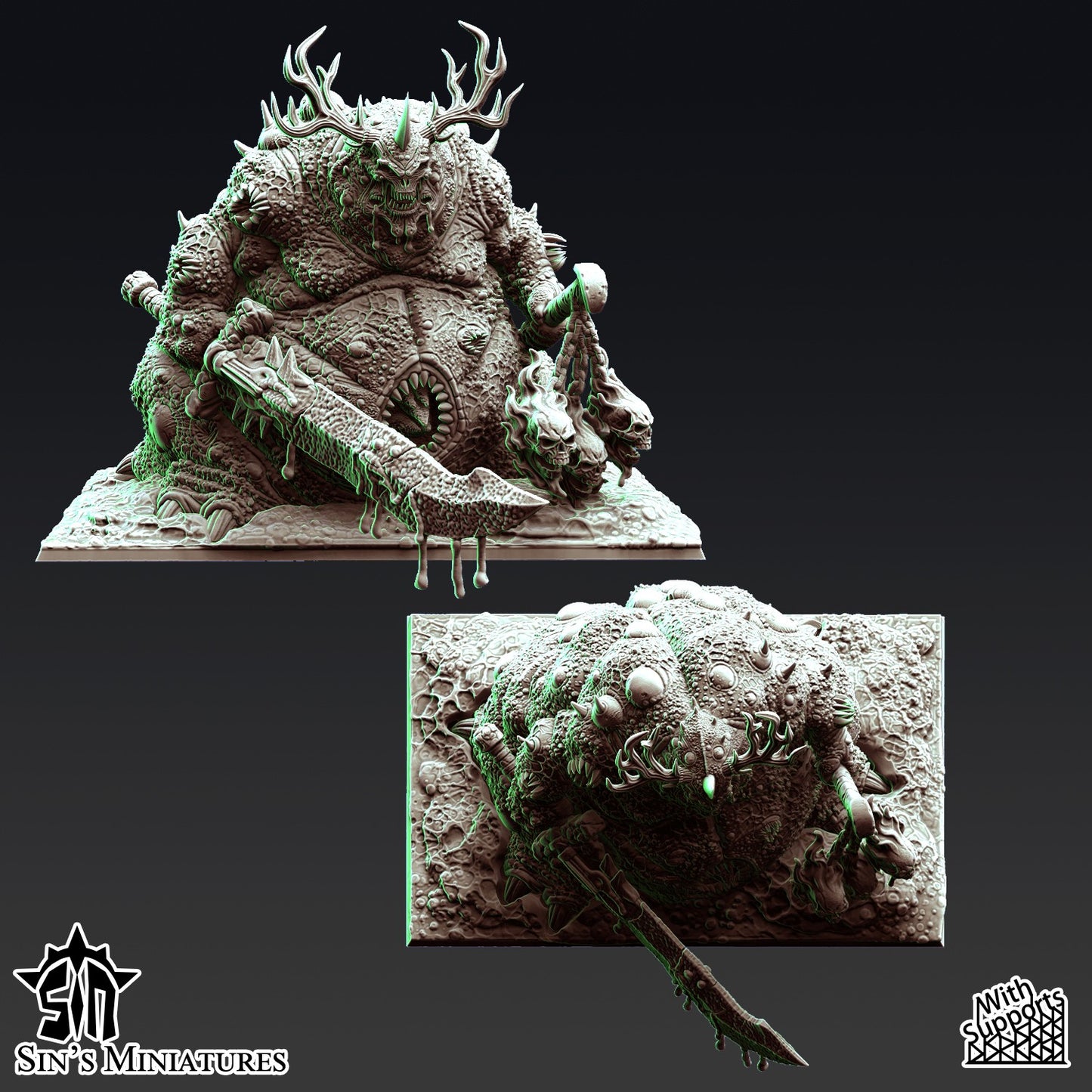 Miniatura Gran Demonio Exaltado de la Plaga Reinos del Caos resina 32mm sin pintar - Drakholm