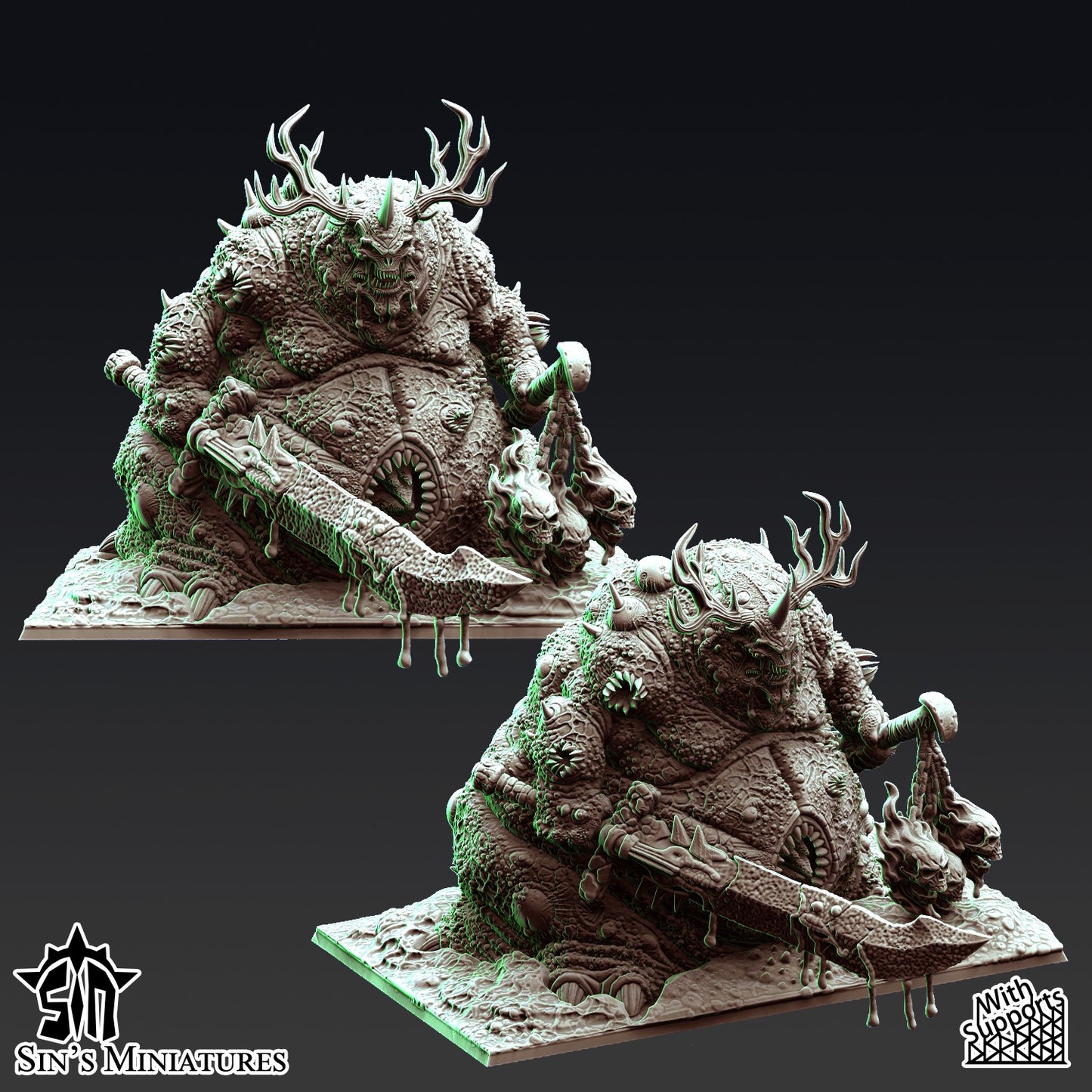 Miniatura Gran Demonio Exaltado de la Plaga Reinos del Caos resina 32mm sin pintar - Drakholm