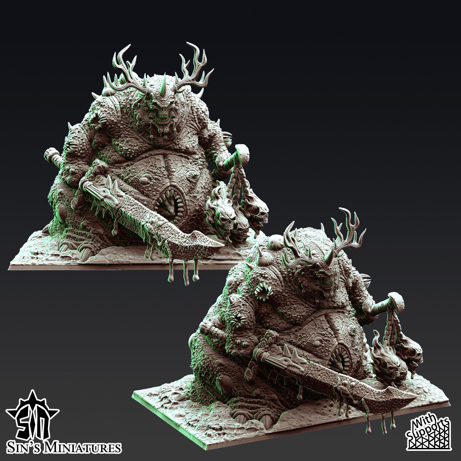 Miniatura Gran Demonio Exaltado de la Plaga Reinos del Caos resina 32mm sin pintar - Drakholm