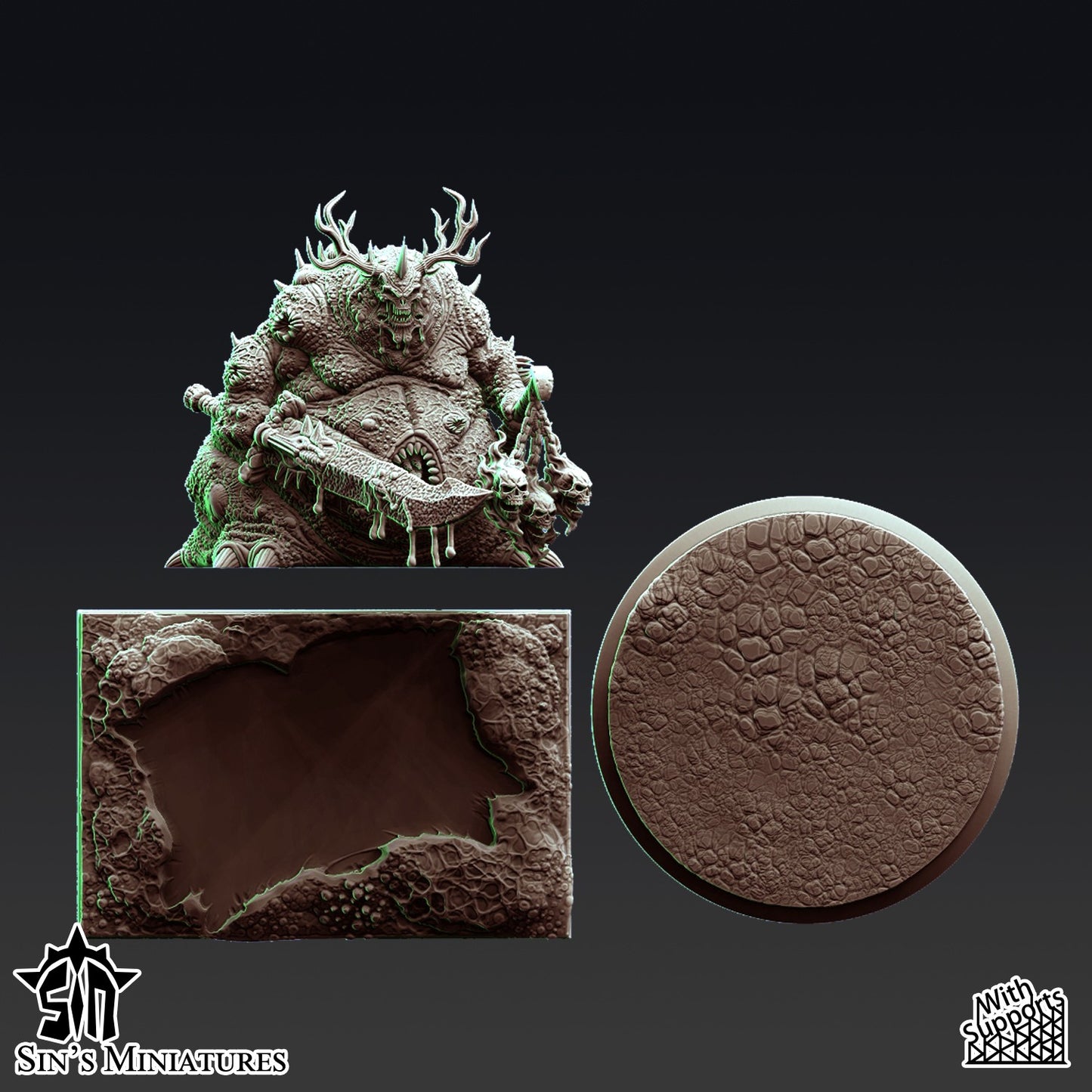 Miniatura Gran Demonio Exaltado de la Plaga Reinos del Caos resina 32mm sin pintar - Drakholm