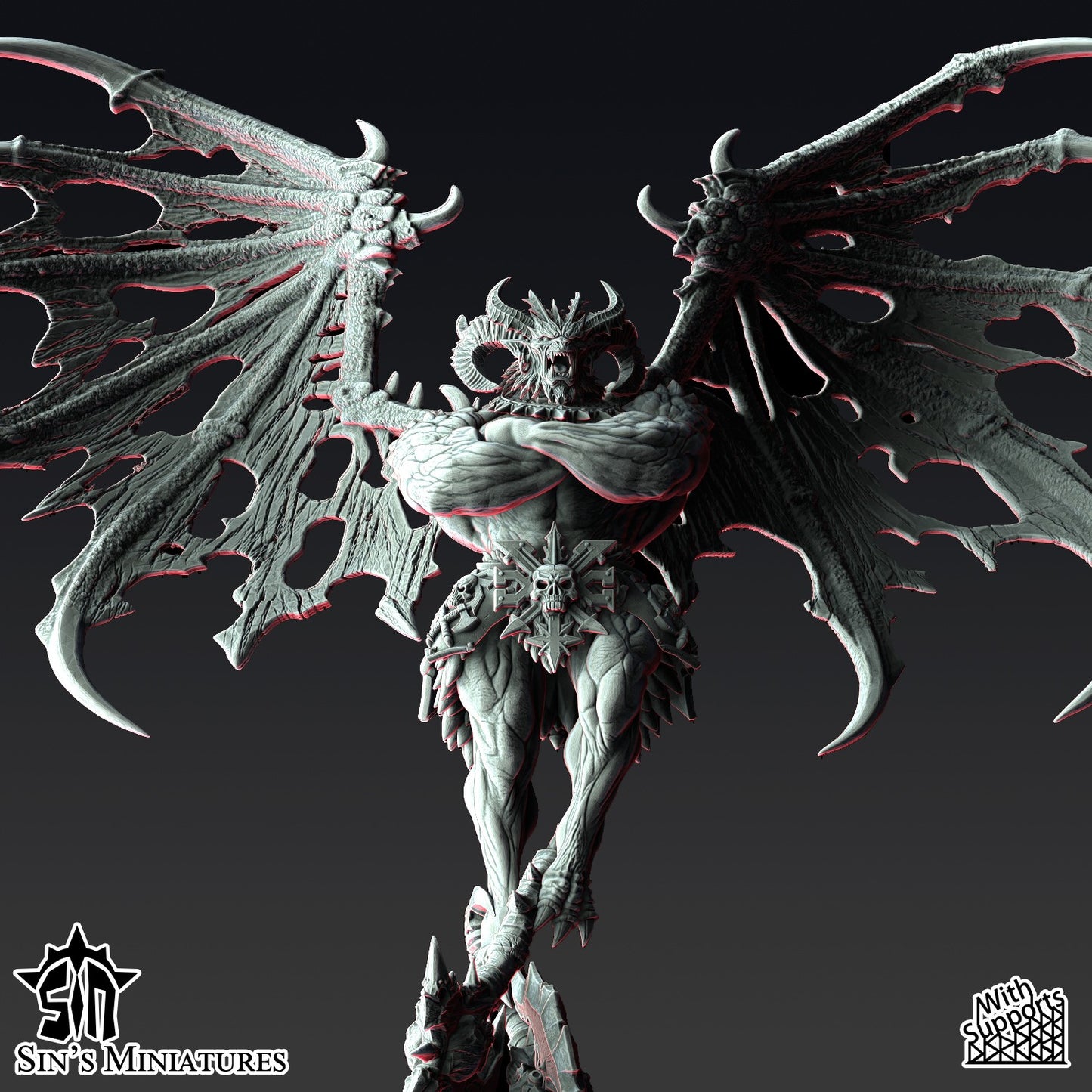Miniatura Gran Demonio Desterrado (Pose Alternativa) Reinos del Caos resina 32mm sin pintar - Drakholm