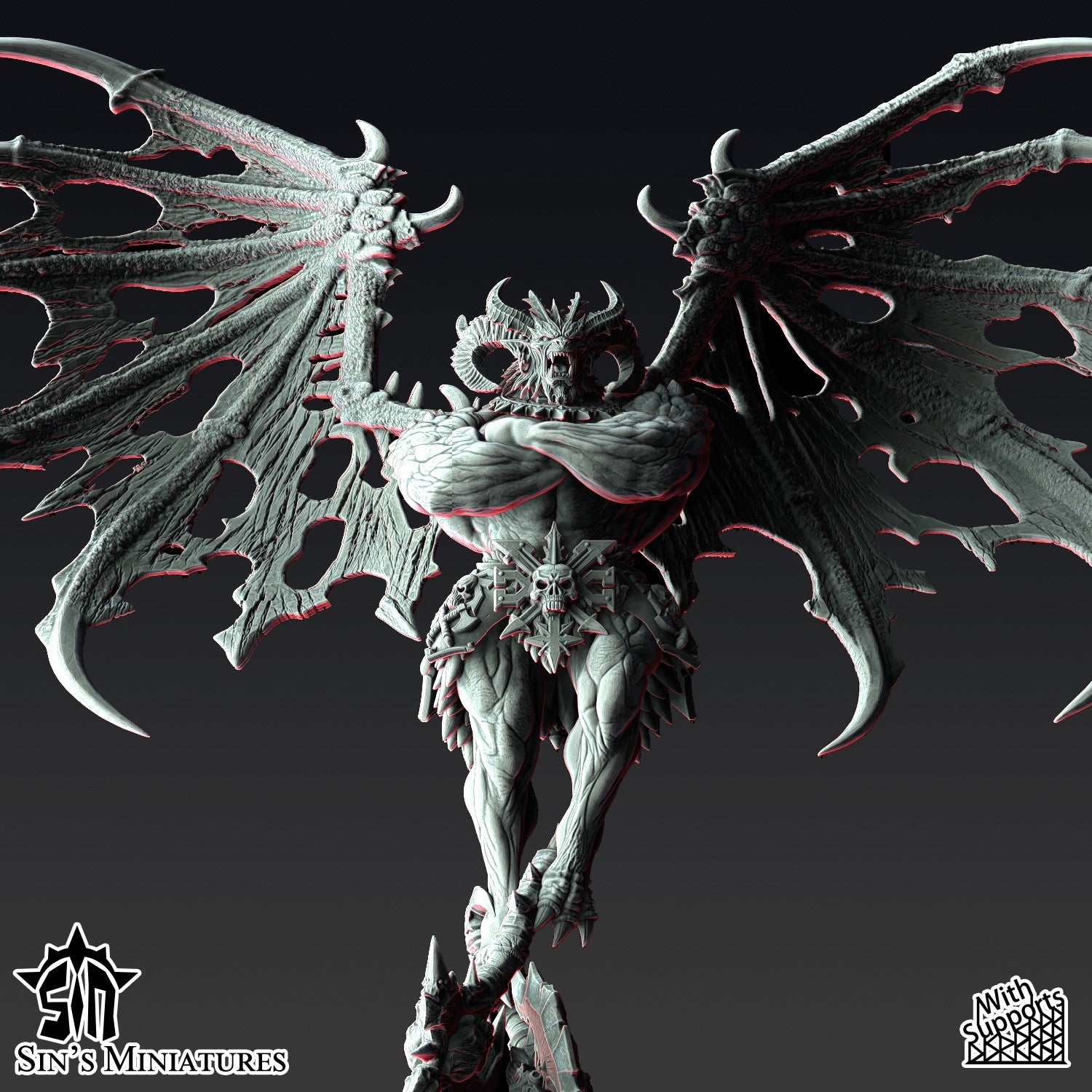 Miniatura Gran Demonio Desterrado (Pose Alternativa) Reinos del Caos resina 32mm sin pintar - Drakholm