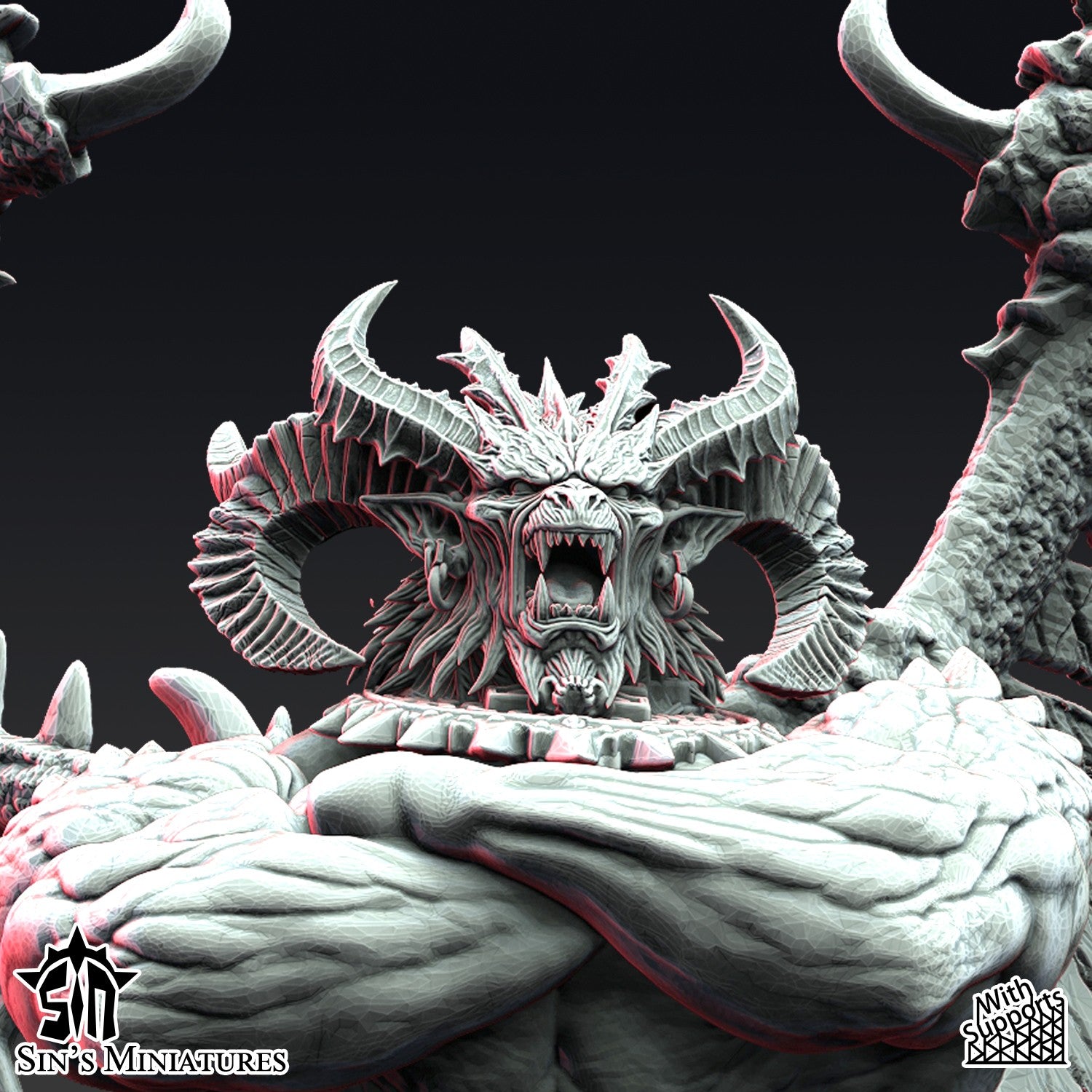 Miniatura Gran Demonio Desterrado (Pose Alternativa) Reinos del Caos resina 32mm sin pintar - Drakholm