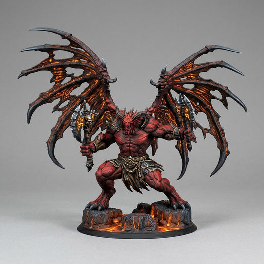 Miniatura Gran Demonio Desterrado de la Guerra Reinos del Caos resina 32mm sin pintar - Drakholm