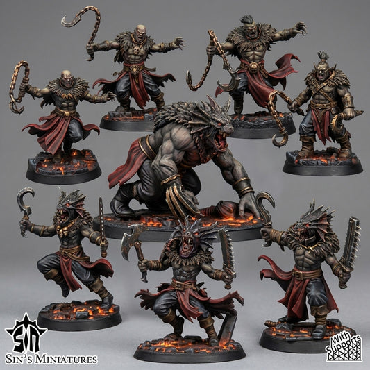 Miniatura Los Colmillos de la Jauría Reinos del Caos resina 32mm sin pintar - Drakholm
