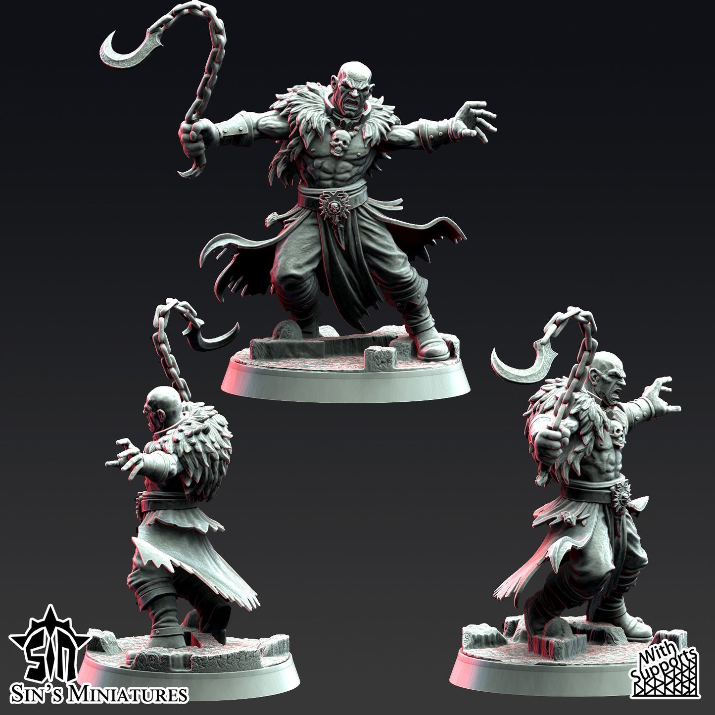 Miniatura Los Colmillos de la Jauría Reinos del Caos resina 32mm sin pintar - Drakholm