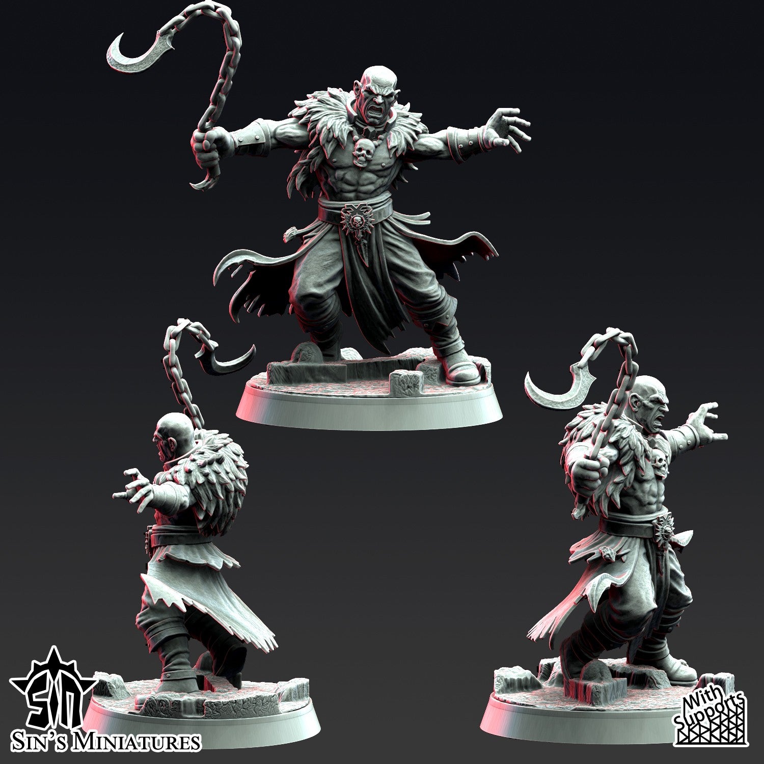 Miniatura Los Colmillos de la Jauría Reinos del Caos resina 32mm sin pintar - Drakholm
