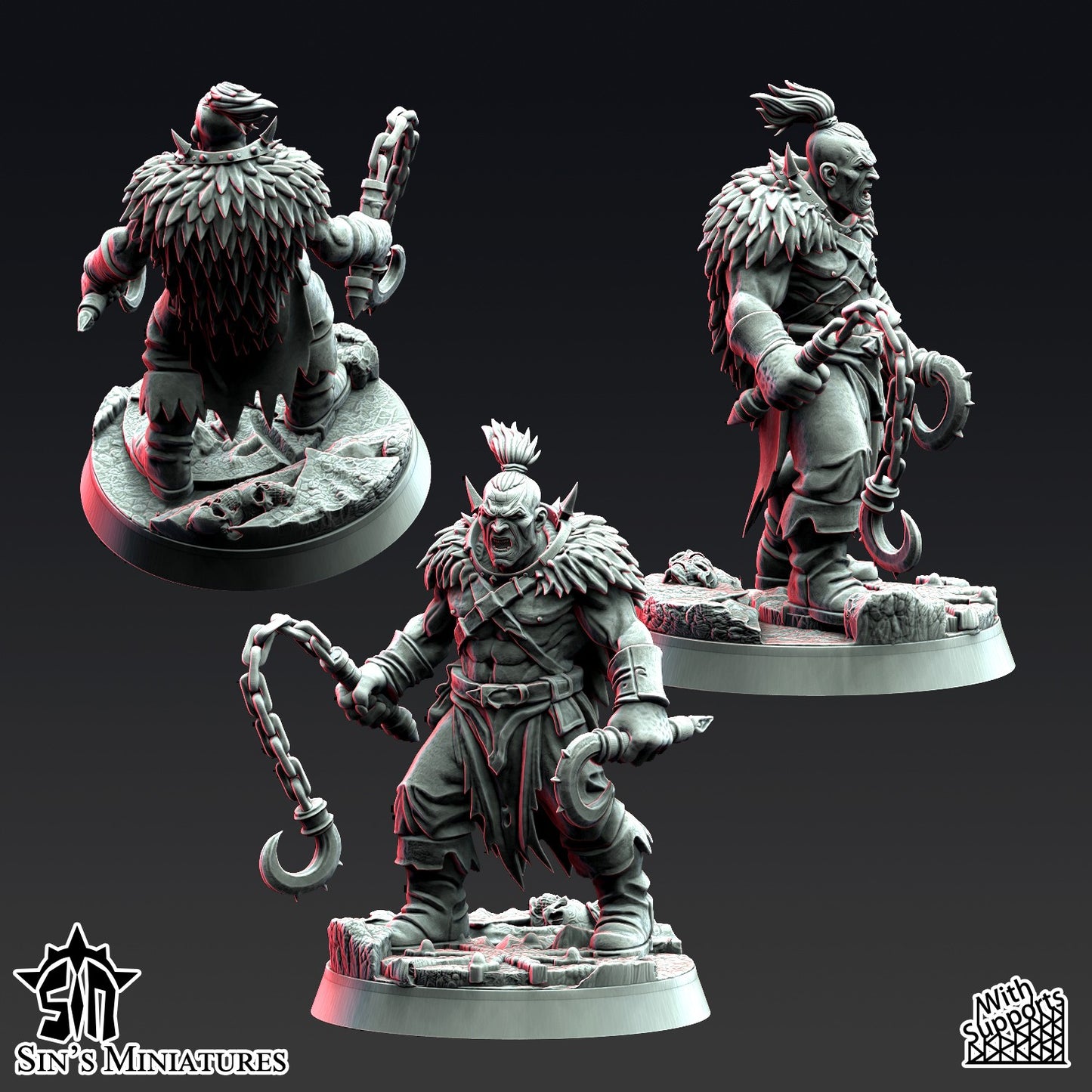Miniatura Los Colmillos de la Jauría Reinos del Caos resina 32mm sin pintar - Drakholm