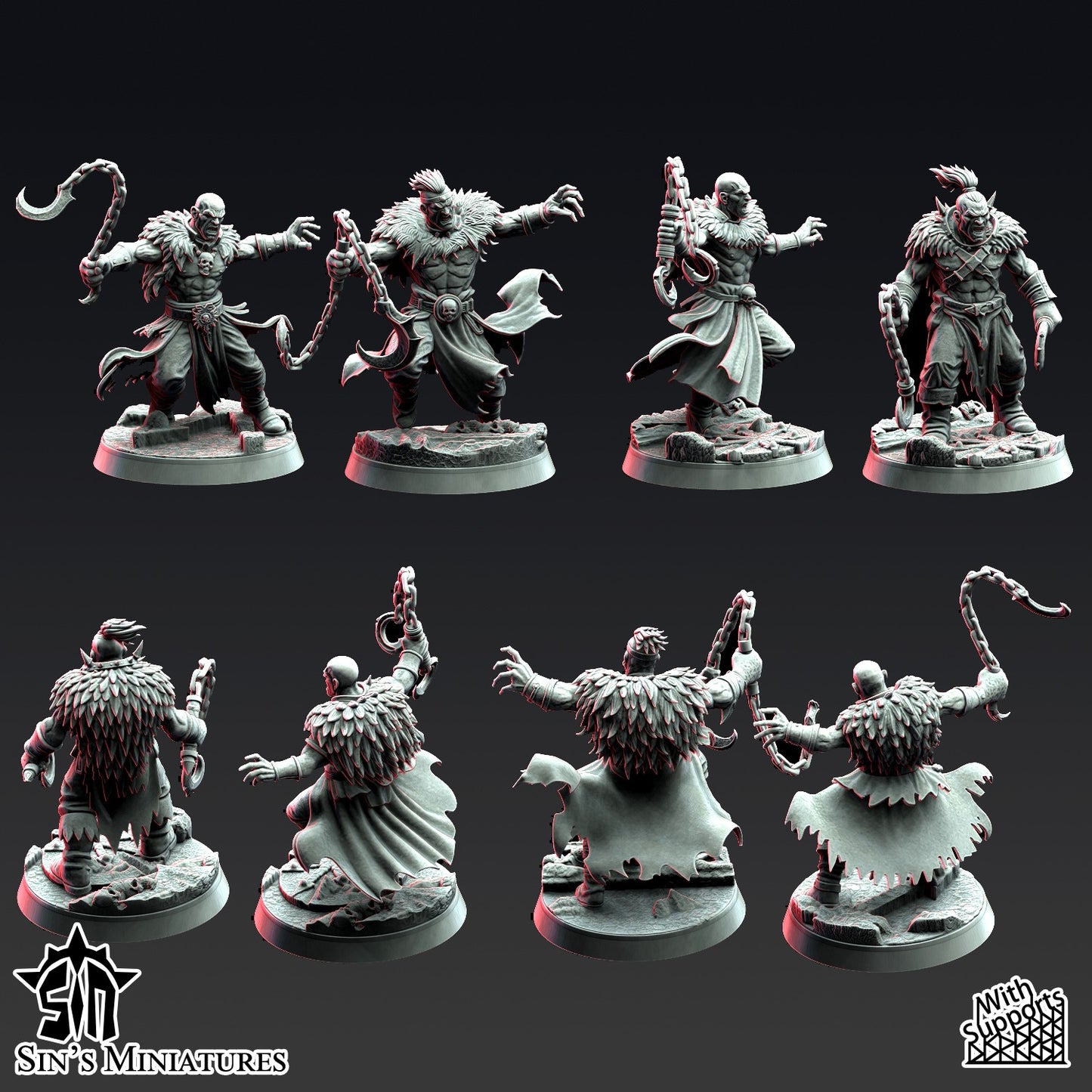 Miniatura Los Colmillos de la Jauría Reinos del Caos resina 32mm sin pintar - Drakholm