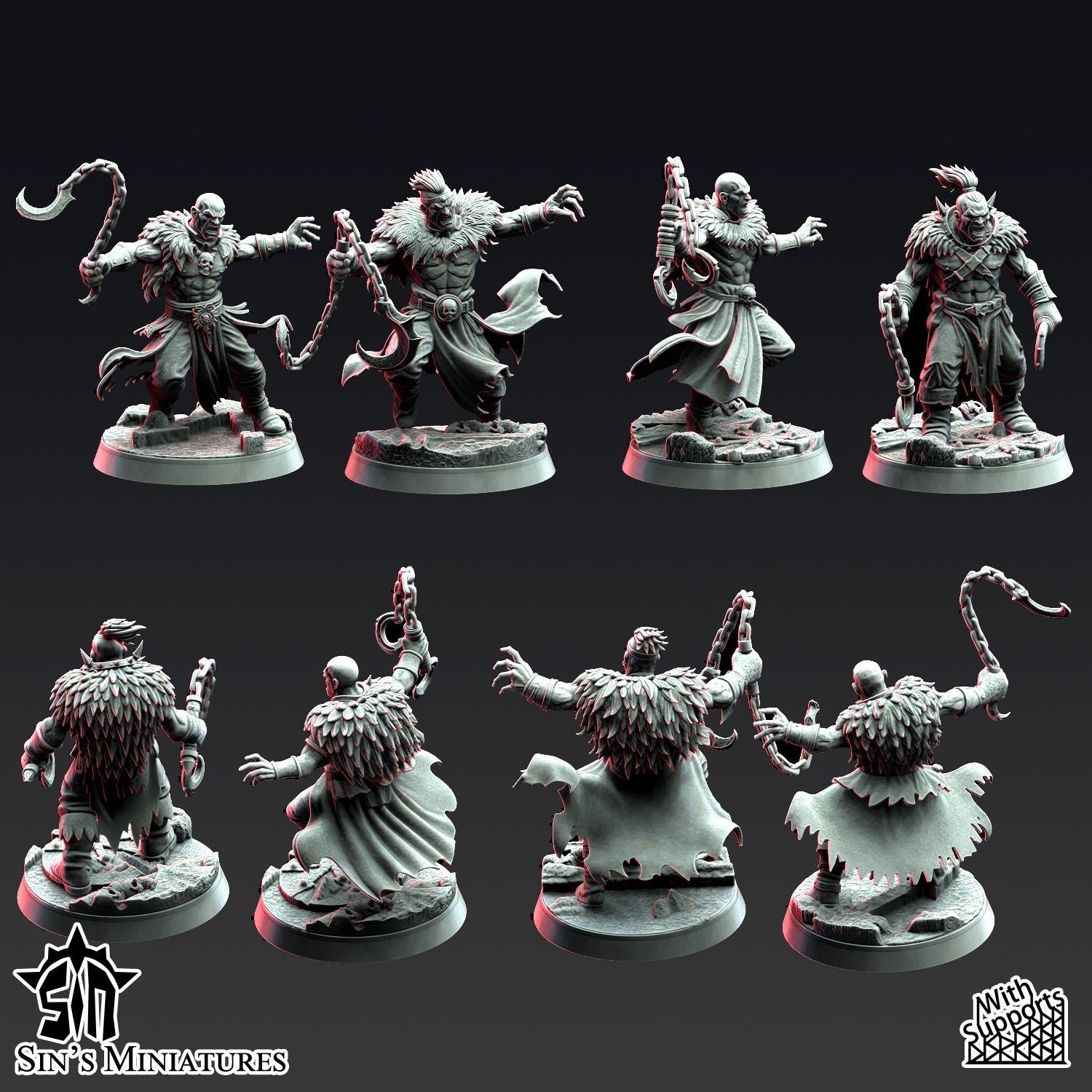 Miniatura Los Colmillos de la Jauría Reinos del Caos resina 32mm sin pintar - Drakholm