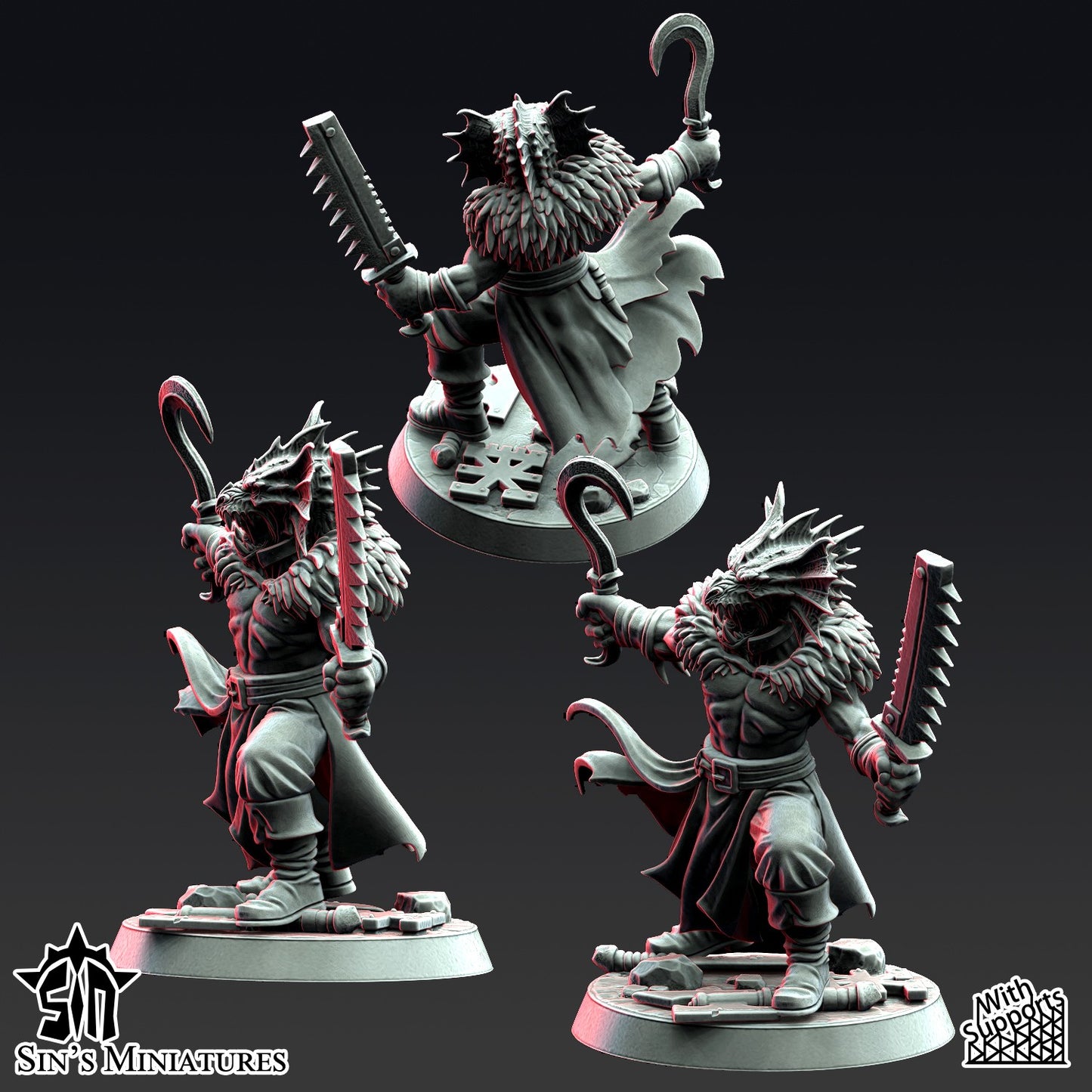 Miniatura Los Colmillos de la Jauría Reinos del Caos resina 32mm sin pintar - Drakholm