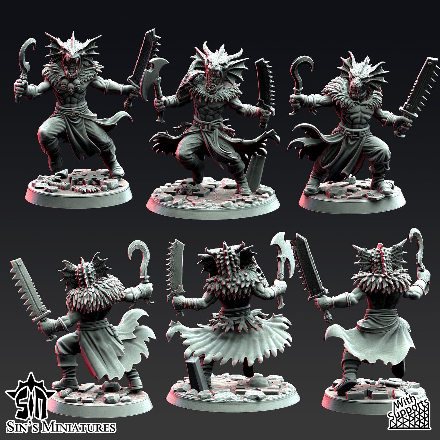 Miniatura Los Colmillos de la Jauría Reinos del Caos resina 32mm sin pintar - Drakholm