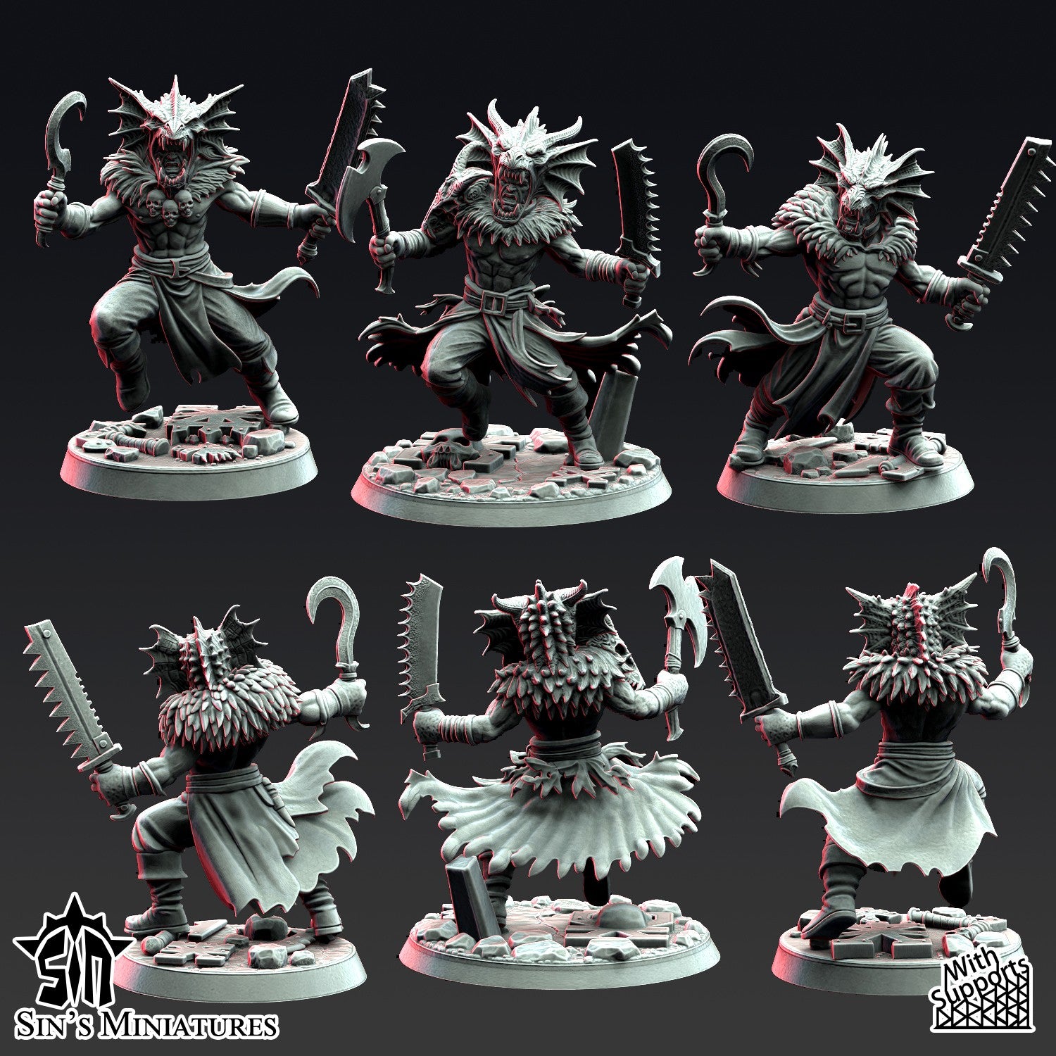 Miniatura Los Colmillos de la Jauría Reinos del Caos resina 32mm sin pintar - Drakholm
