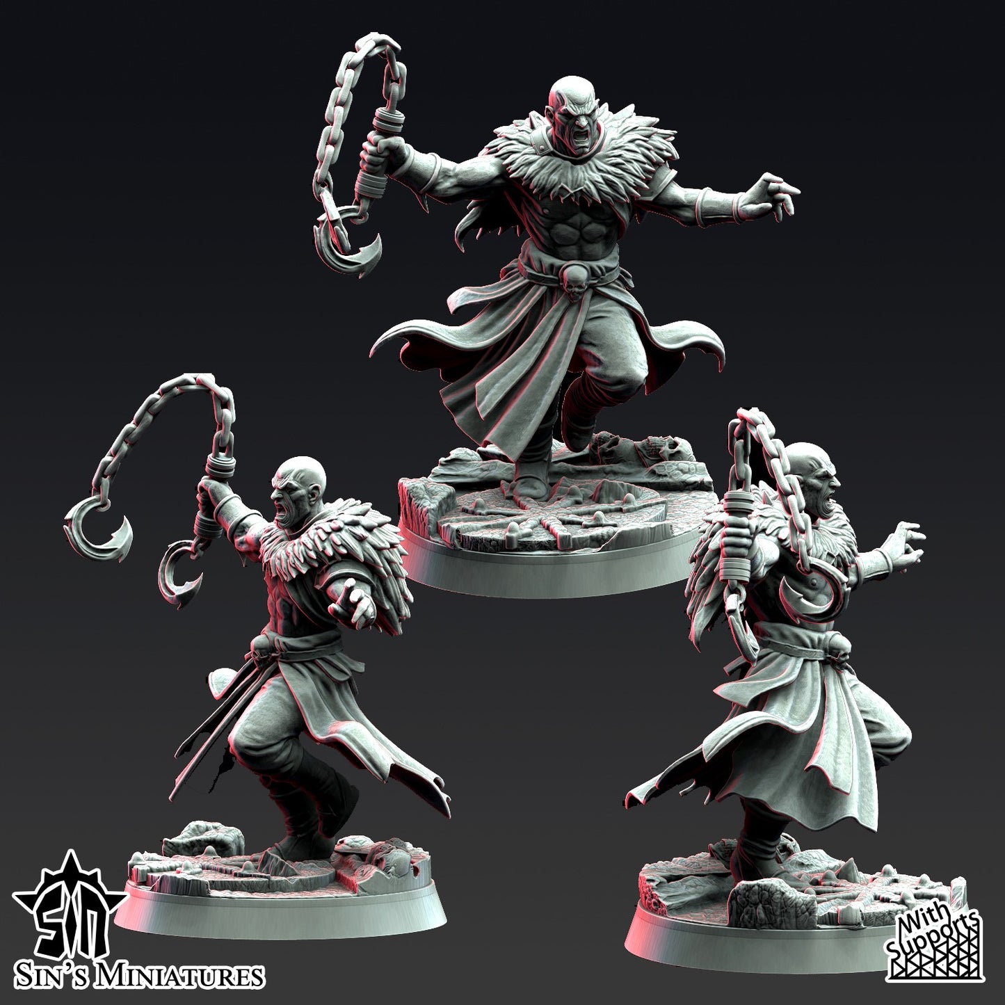 Miniatura Los Colmillos de la Jauría Reinos del Caos resina 32mm sin pintar - Drakholm